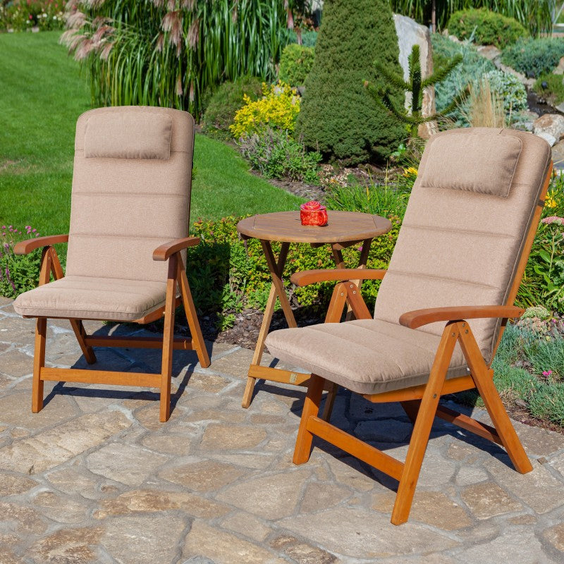 MILLYBO Gartenstuhlauflage – Sitzkissen für Gartenstühle & Balkonmöbel ANTONIA - Beige