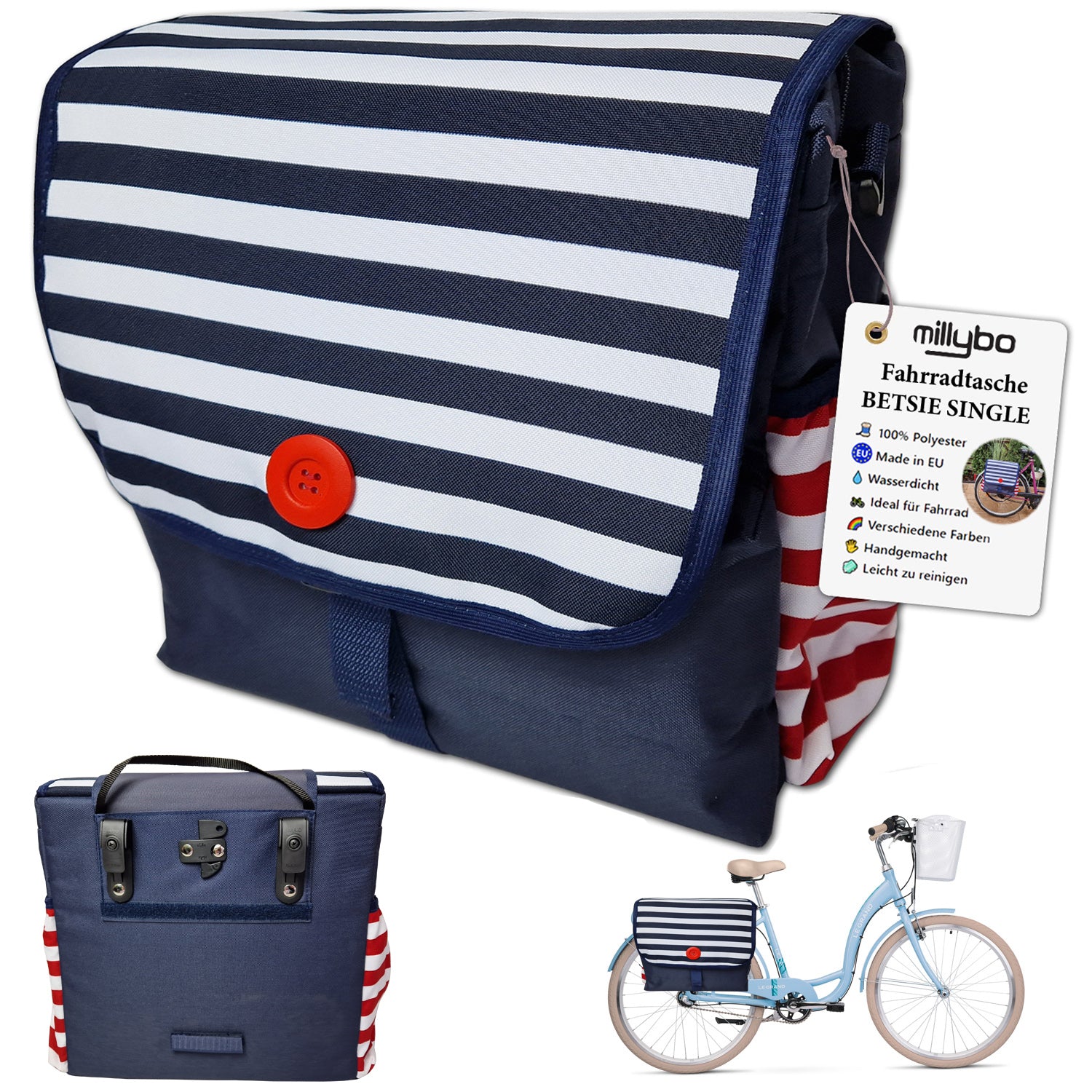 MILLYBO BETSIE Single Fahrradtasche für Gepäckträger 14L - 240.002