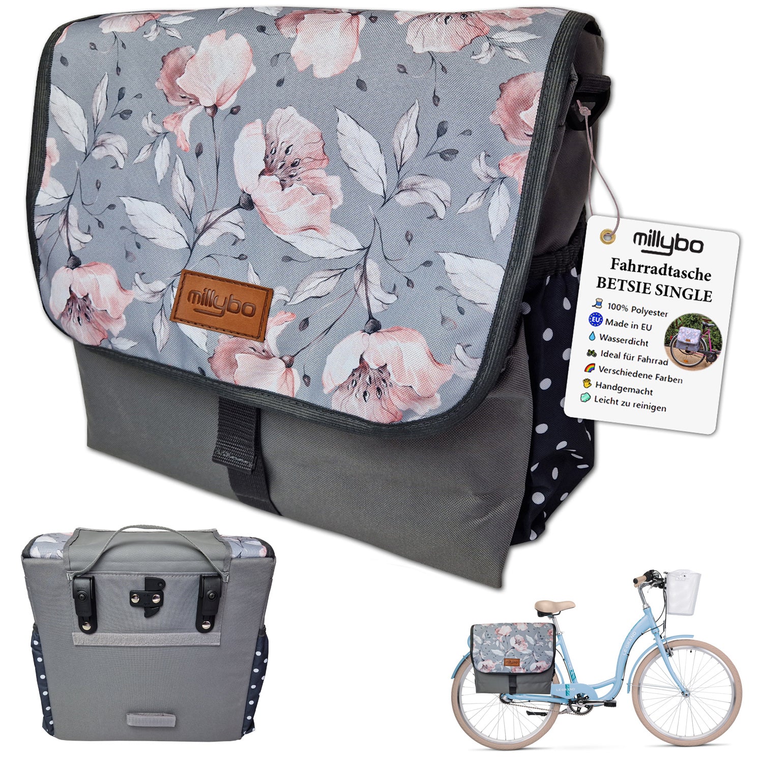 MILLYBO BETSIE Single Fahrradtasche für Gepäckträger 14L - 110.006