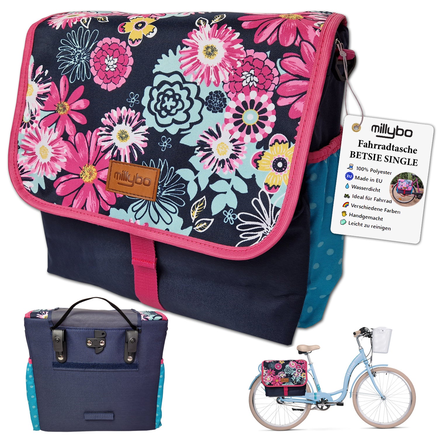 MILLYBO BETSIE Single Fahrradtasche für Gepäckträger 14L - 110.001