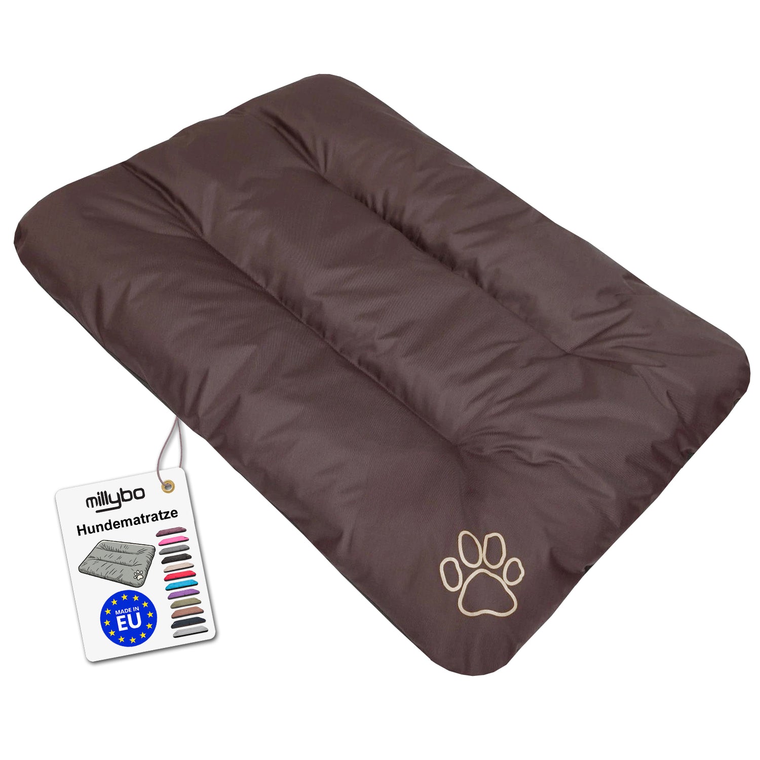 MILLYBO ECO Hundematratze  – Weiches Bett für Hunde und Katzen - Dubkelbraun