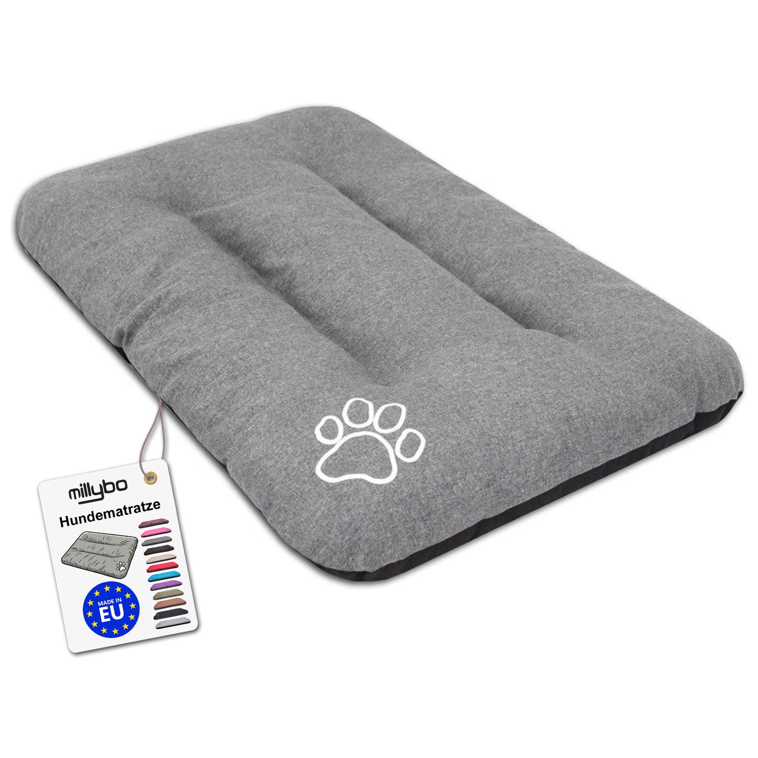 MILLYBO ECO Hundematratze  – Weiches Bett für Hunde und Katzen - Graphit Ekolen