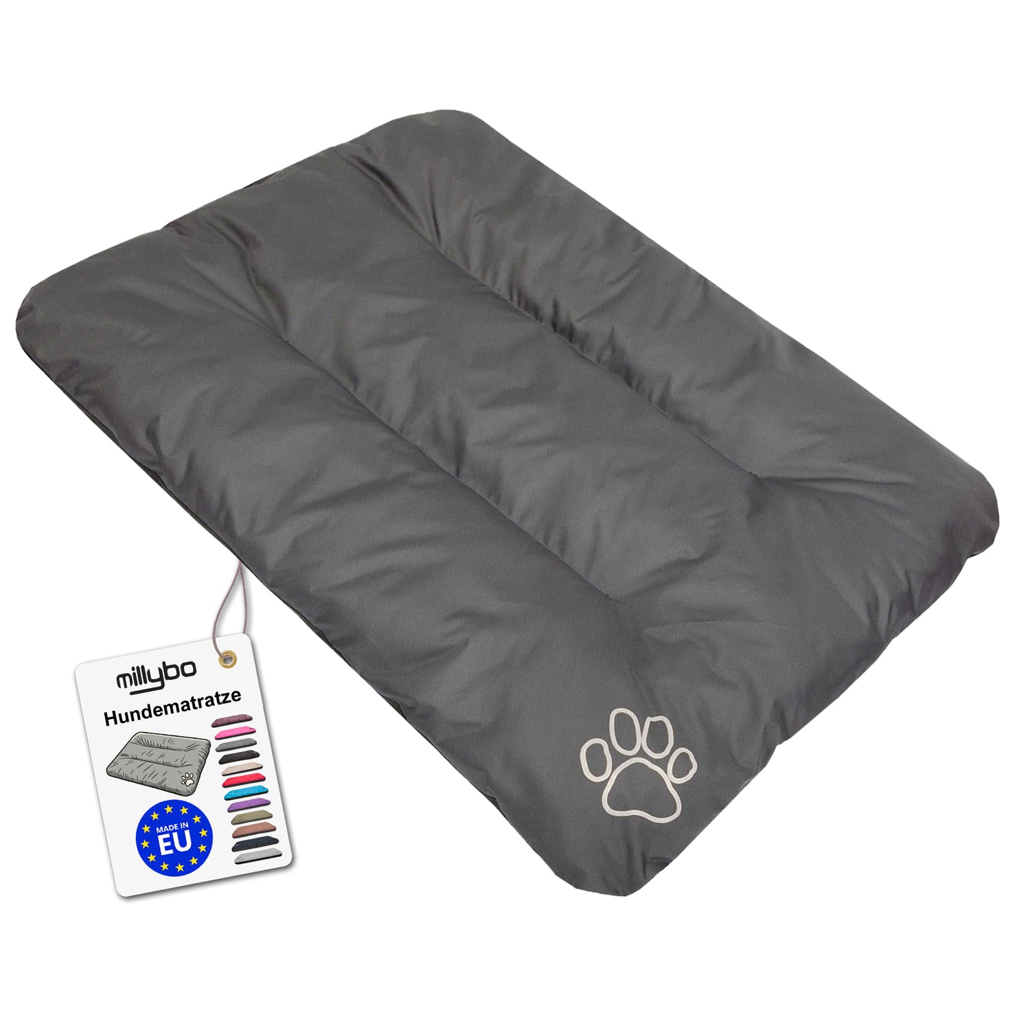 MILLYBO ECO Hundematratze  – Weiches Bett für Hunde und Katzen - Grau