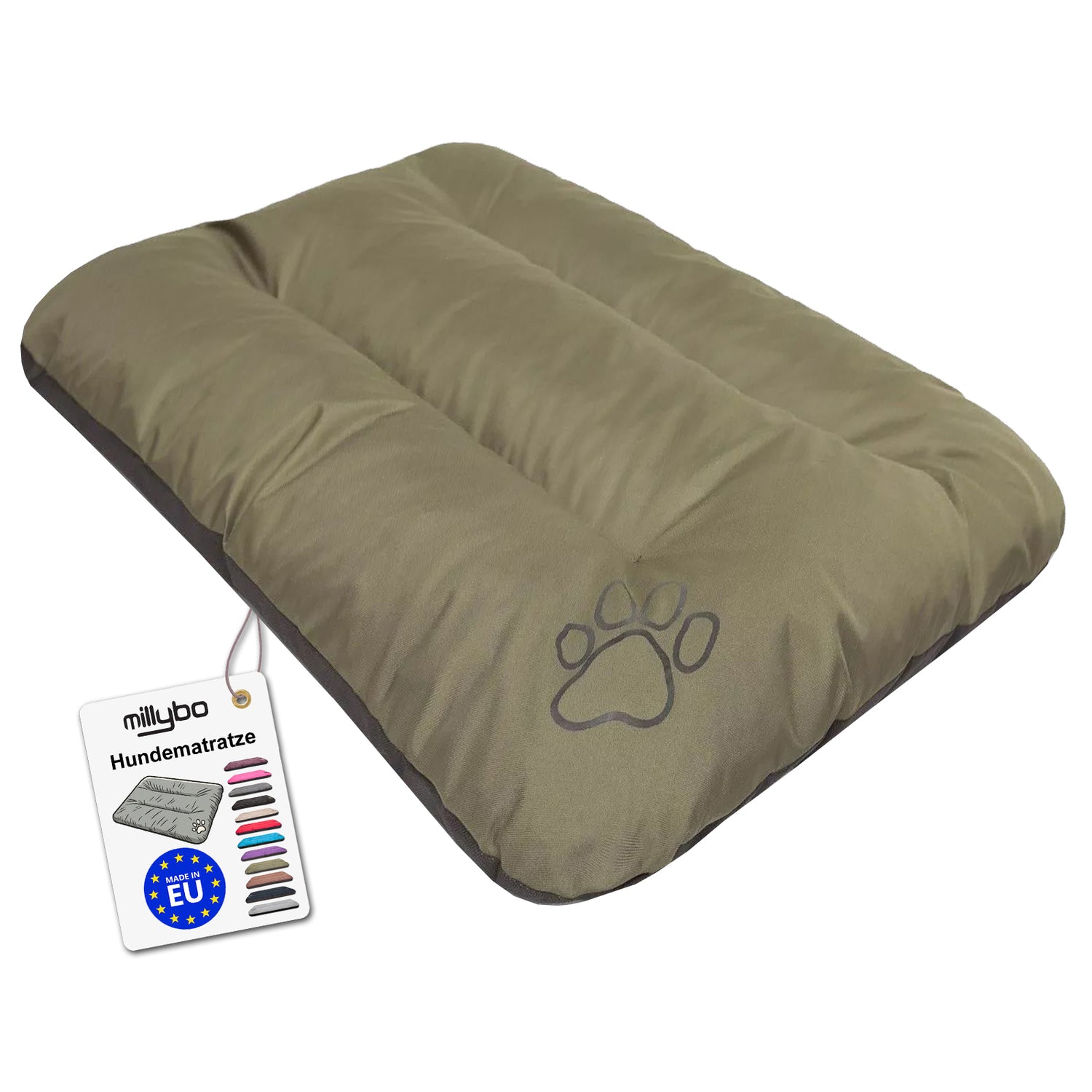 MILLYBO ECO Hundematratze  – Weiches Bett für Hunde und Katzen - Grün