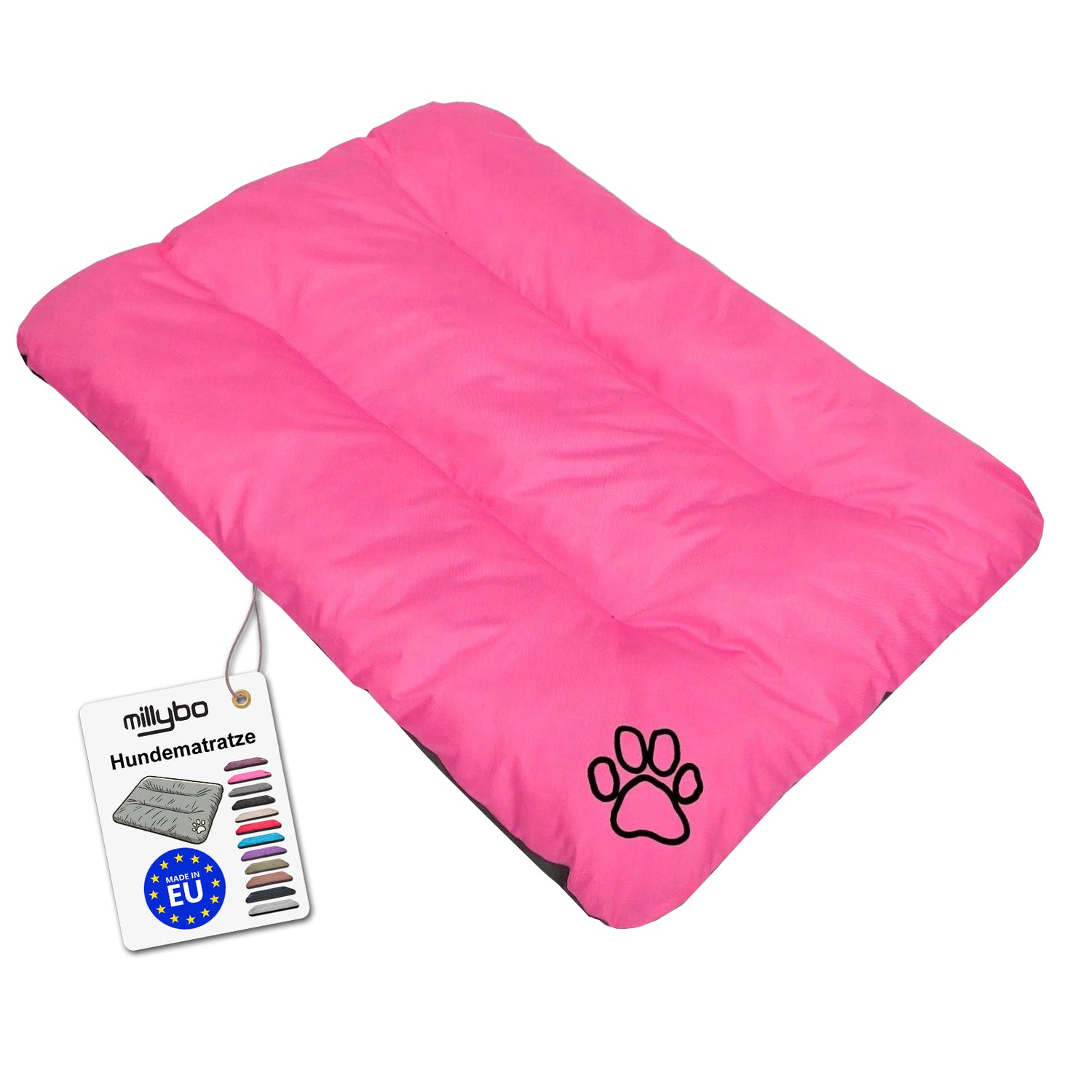 MILLYBO ECO Hundematratze  – Weiches Bett für Hunde und Katzen - Rosa