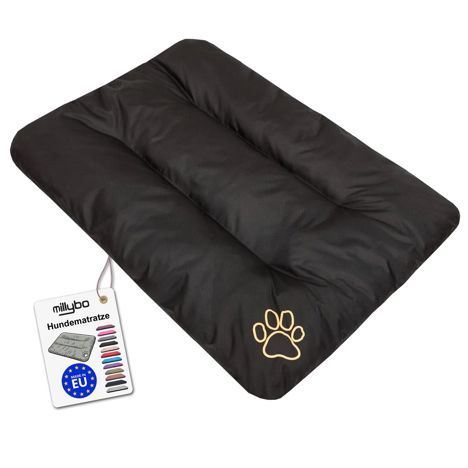 MILLYBO ECO Hundematratze  – Weiches Bett für Hunde und Katzen - Schwarz