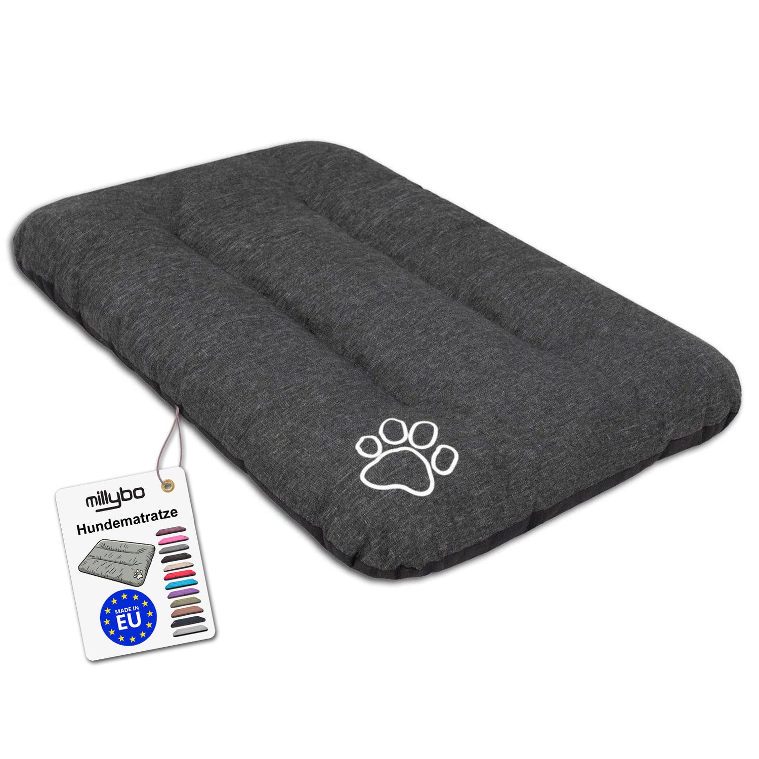 MILLYBO ECO Hundematratze  – Weiches Bett für Hunde und Katzen - Schwarz Ekolen