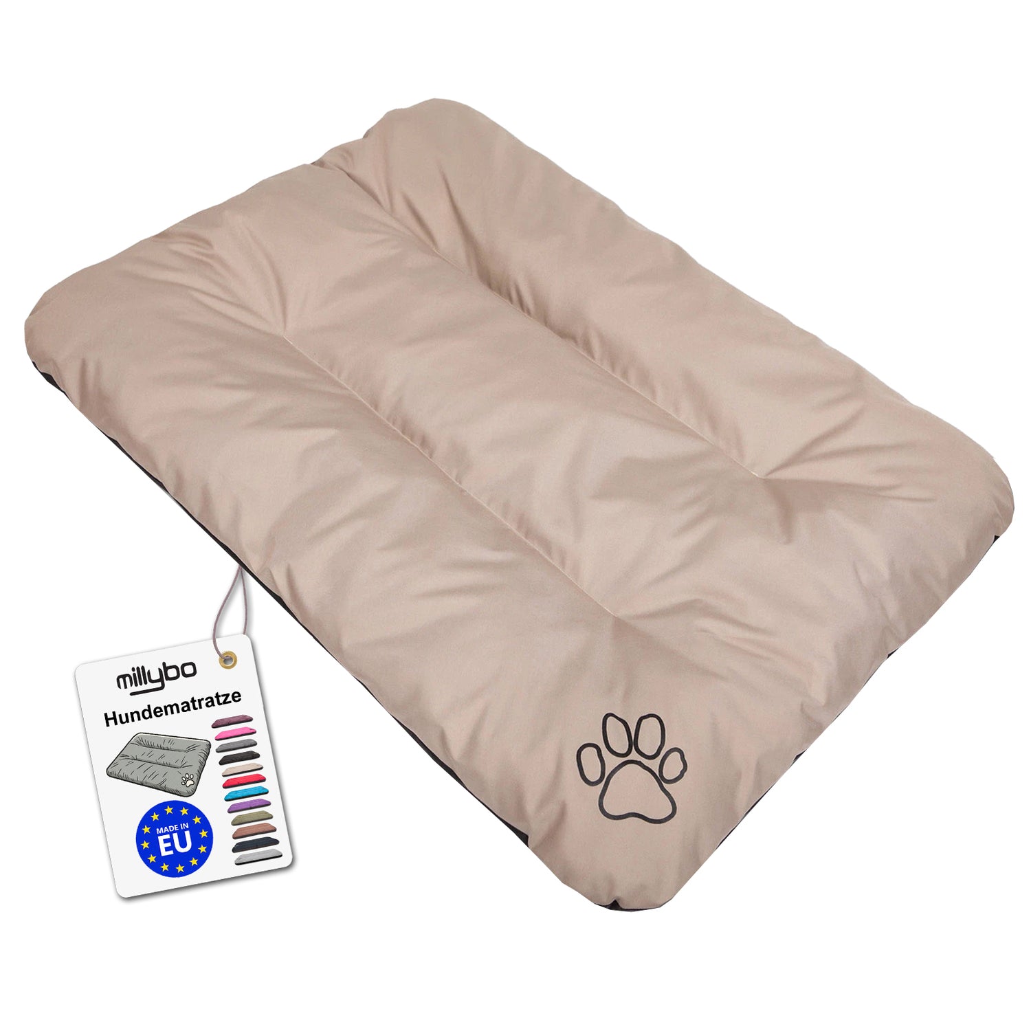 MILLYBO ECO Hundematratze  – Weiches Bett für Hunde und Katzen - Beige