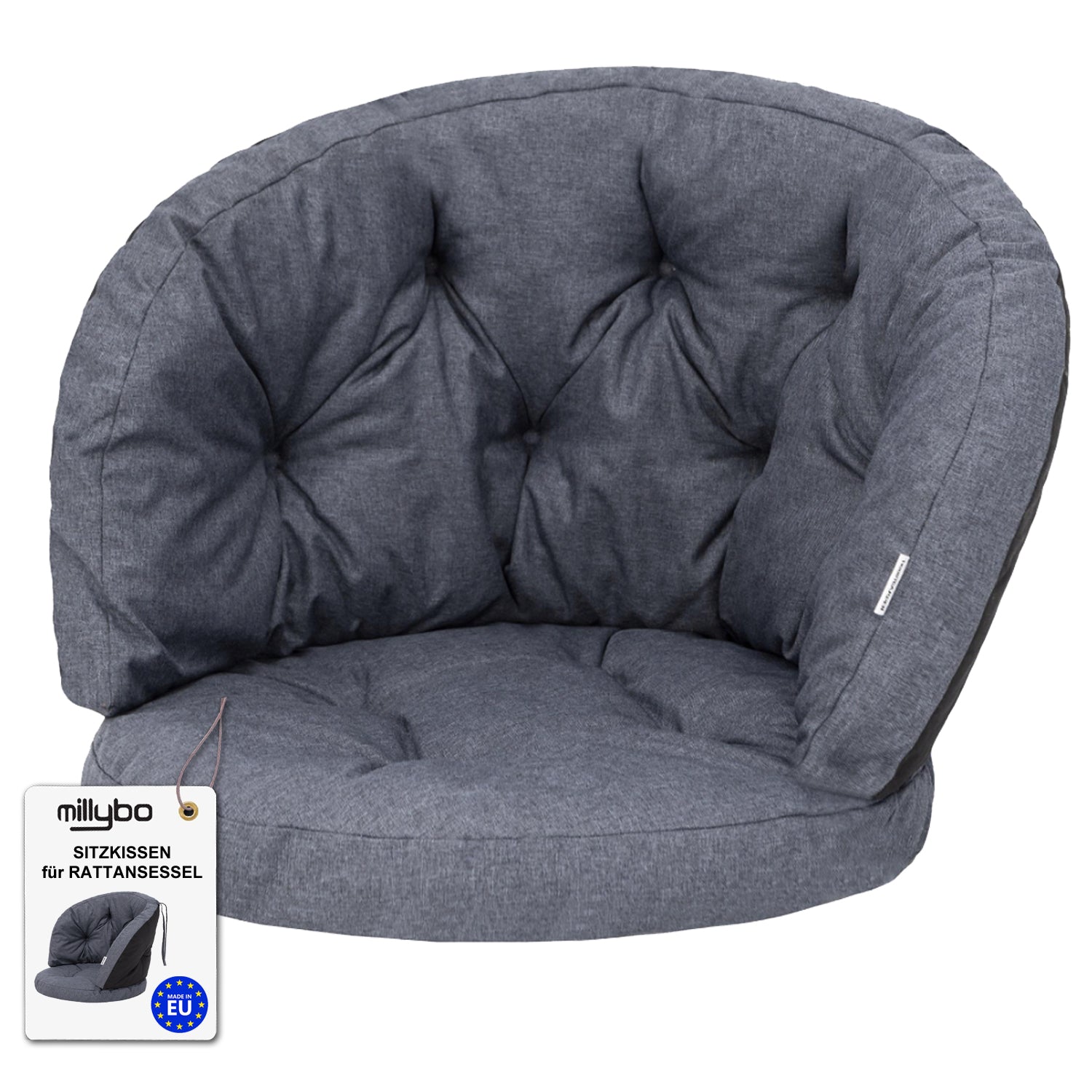 Gartenkissen für Rattanmöbel kleine AMANDA – 50 x 50  cm, 100 x 38 cm - Dunkelblau