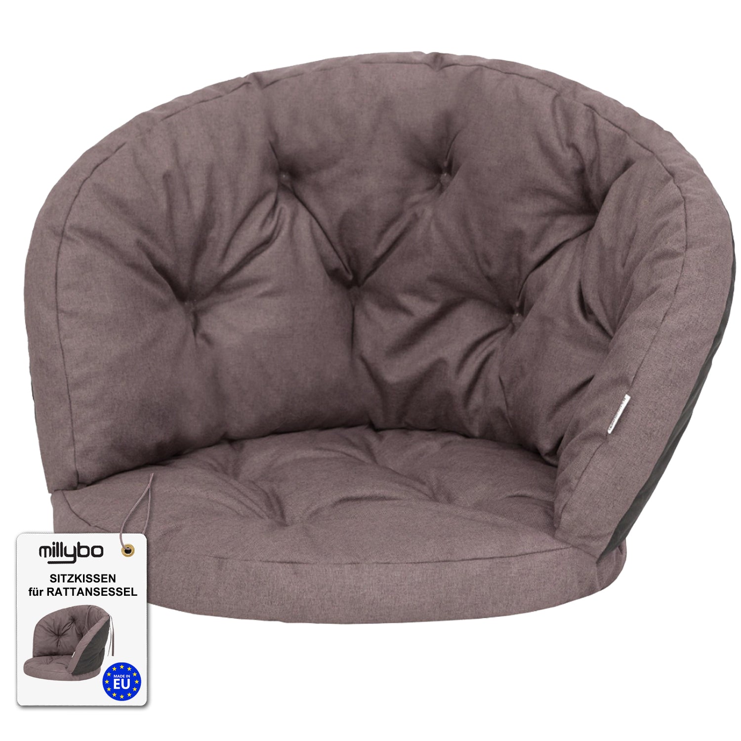 Gartenkissen für Rattanmöbel kleine AMANDA – 50 x 50  cm, 100 x 38 cm - Braun