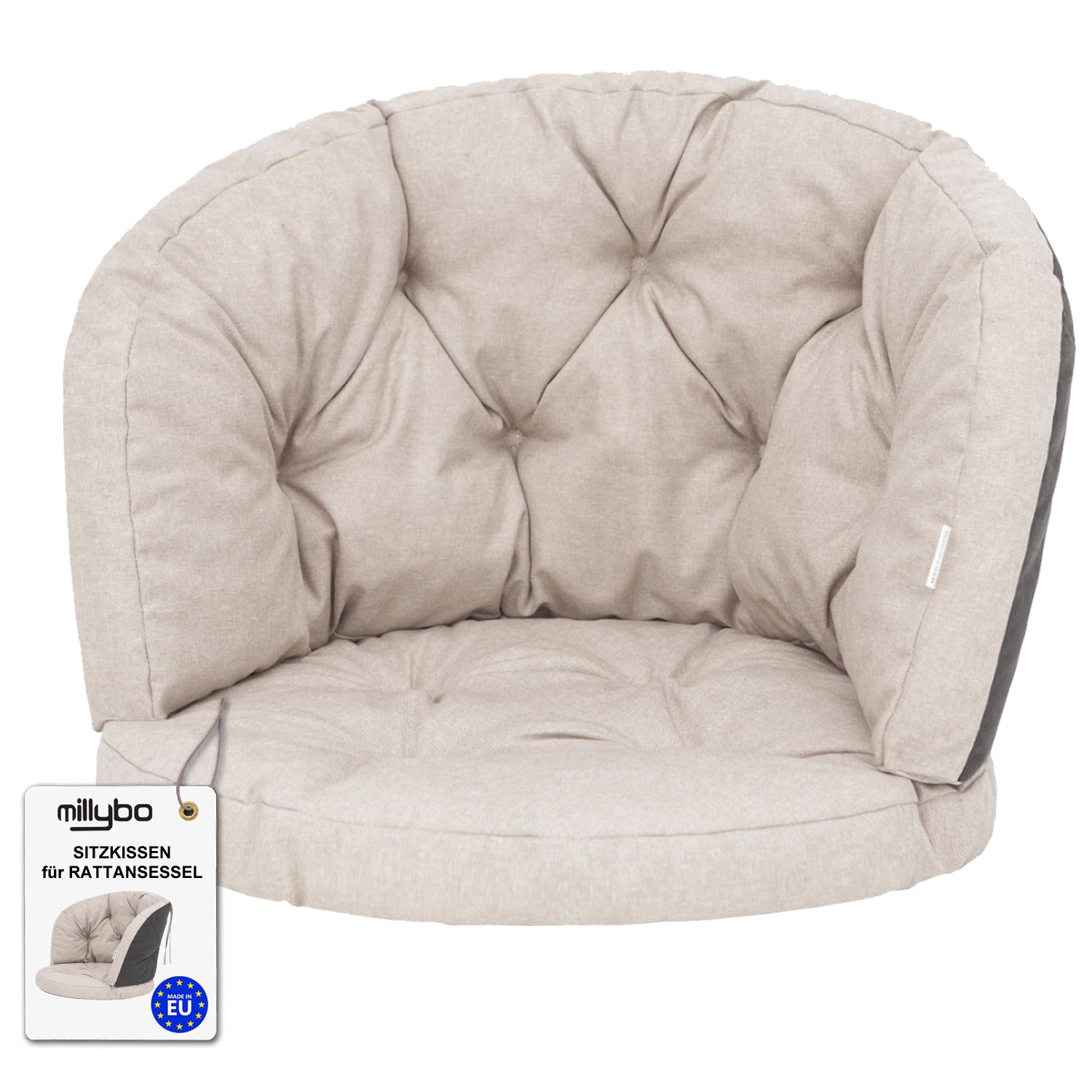 Gartenkissen für Rattanmöbel kleine AMANDA – 50 x 50  cm, 100 x 38 cm - Beige