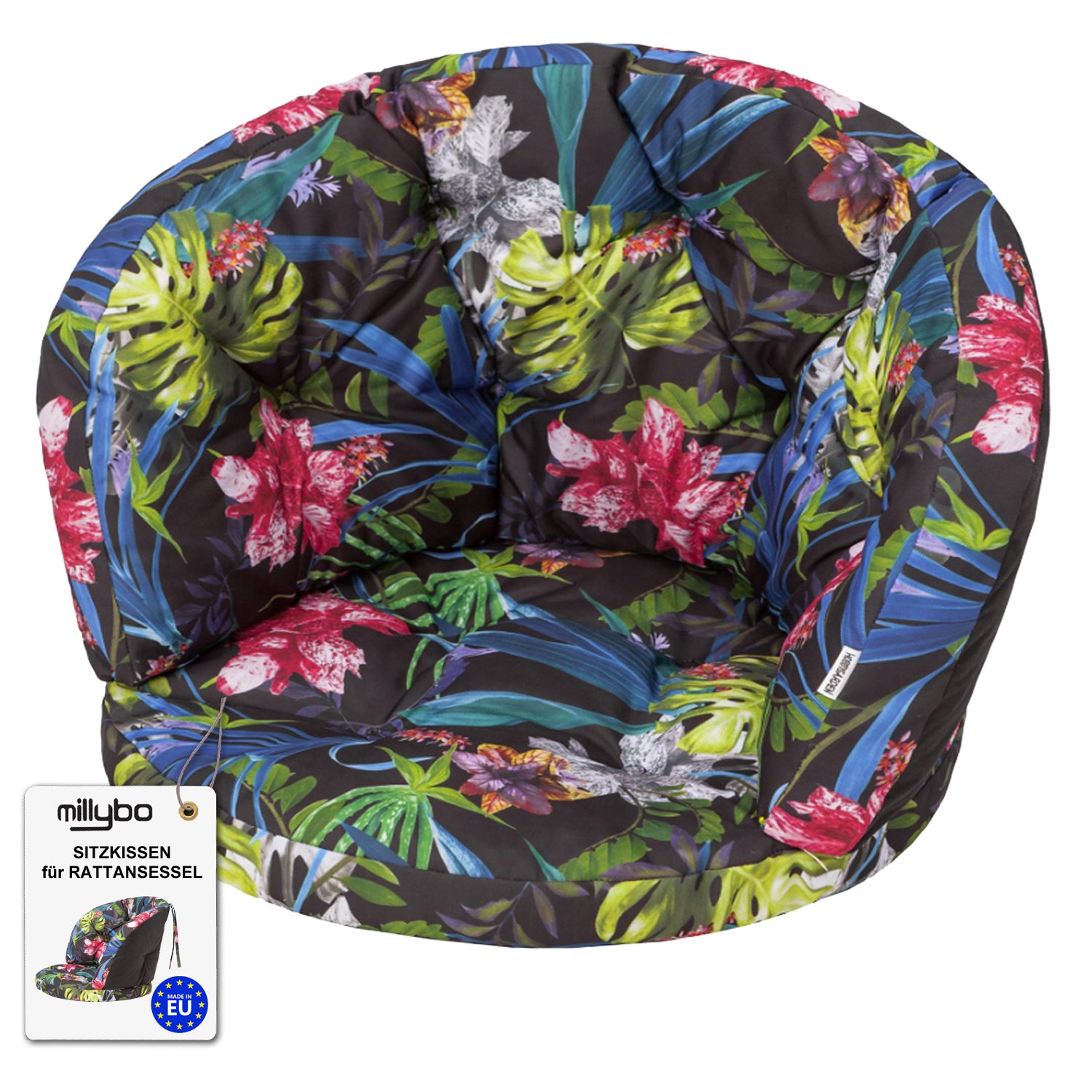 Gartenkissen für Rattanmöbel kleine AMANDA – 50 x 50  cm, 100 x 38 cm - Bunte Blätter