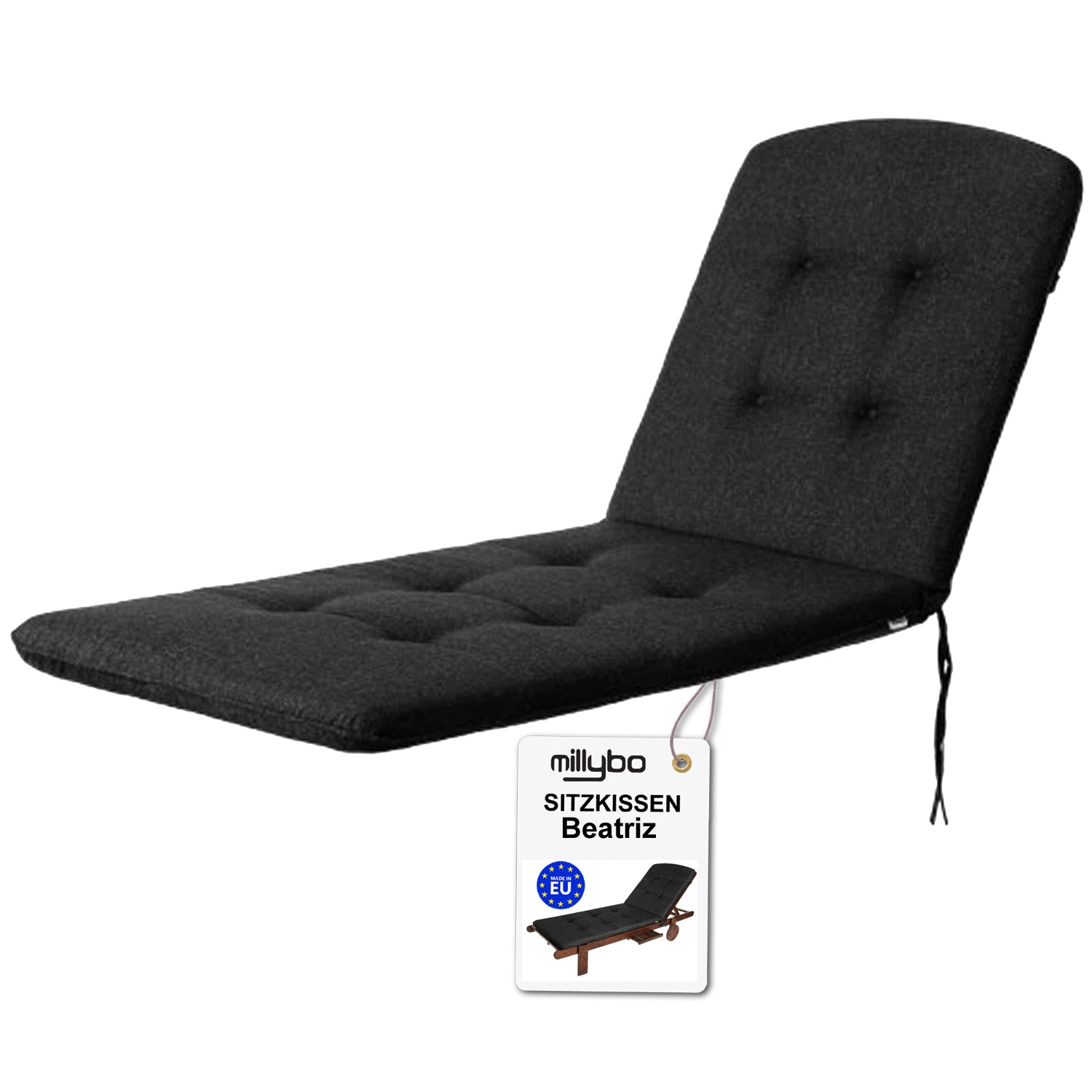 MILLYBO Kissen für Strand- & Gartenliegestühle  Liegestühle BEATRIZ - Schwarz