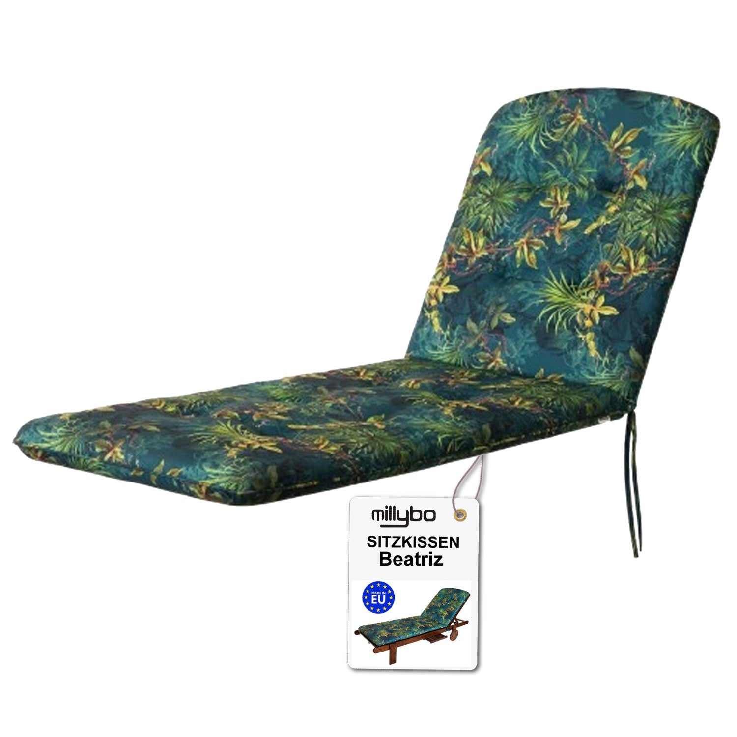 MILLYBO Kissen für Strand- & Gartenliegestühle  Liegestühle BEATRIZ - Grüne Wiese
