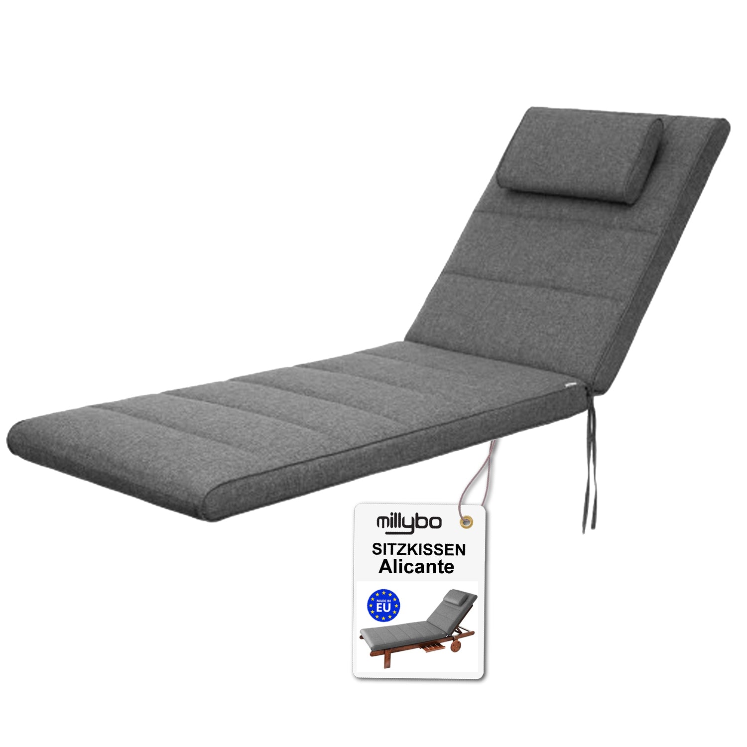 MILLYBO Kissen für Strand- & Gartenliegestühle  Liegestühle ALICANTE - Graphit