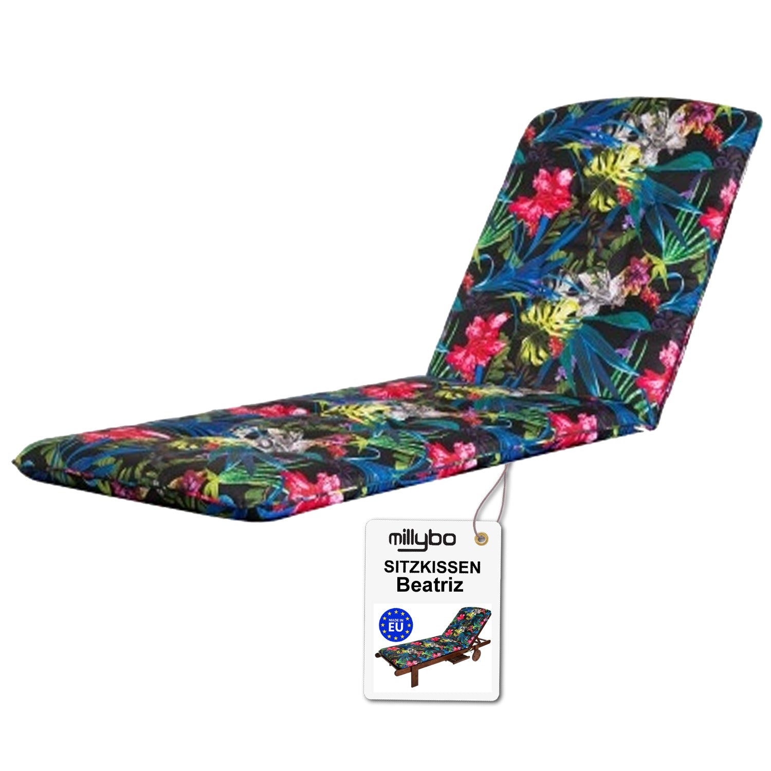 MILLYBO Kissen für Strand- & Gartenliegestühle  Liegestühle BEATRIZ - Bunte Blätter
