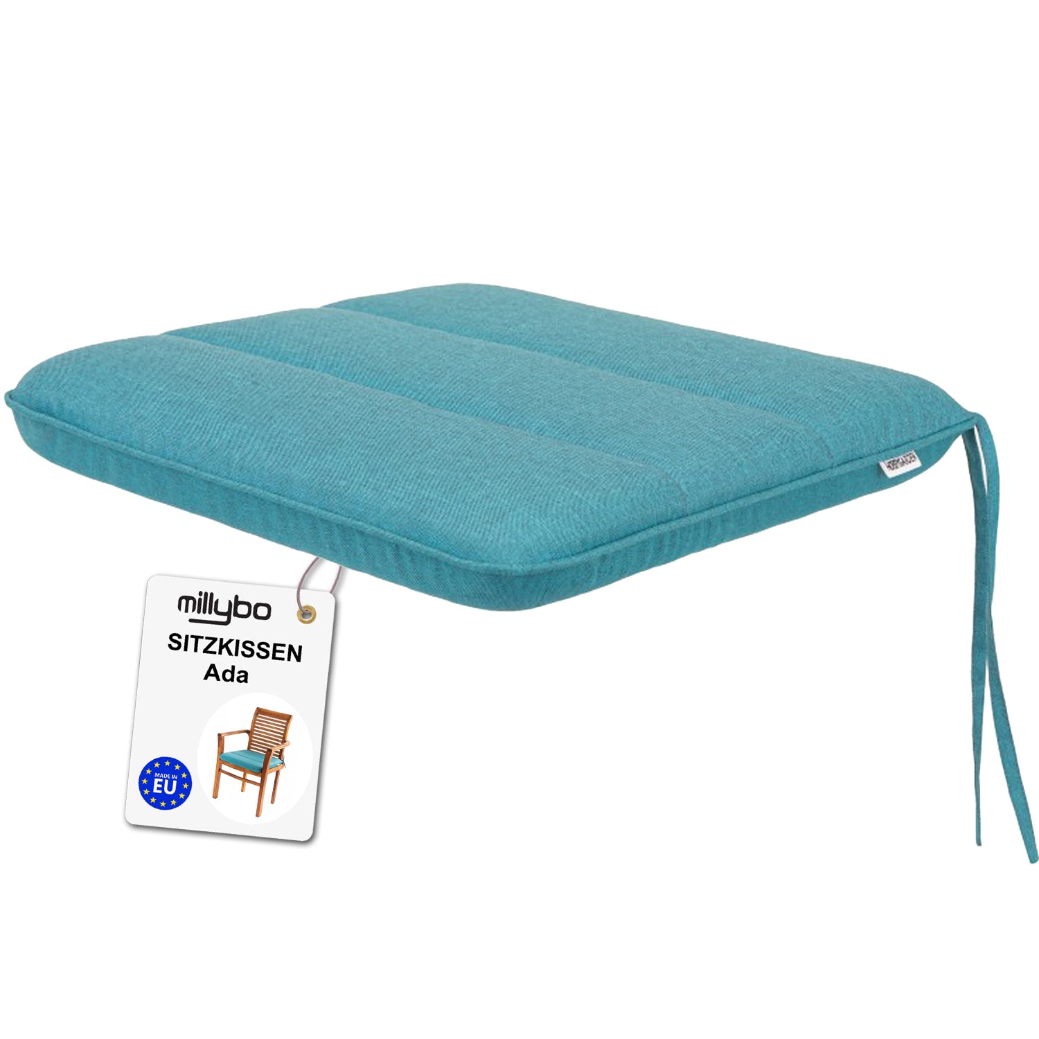 MILLYBO Gartenstuhlauflage – Sitzkissen für Gartenstühle & Balkonmöbel ADA - Blau