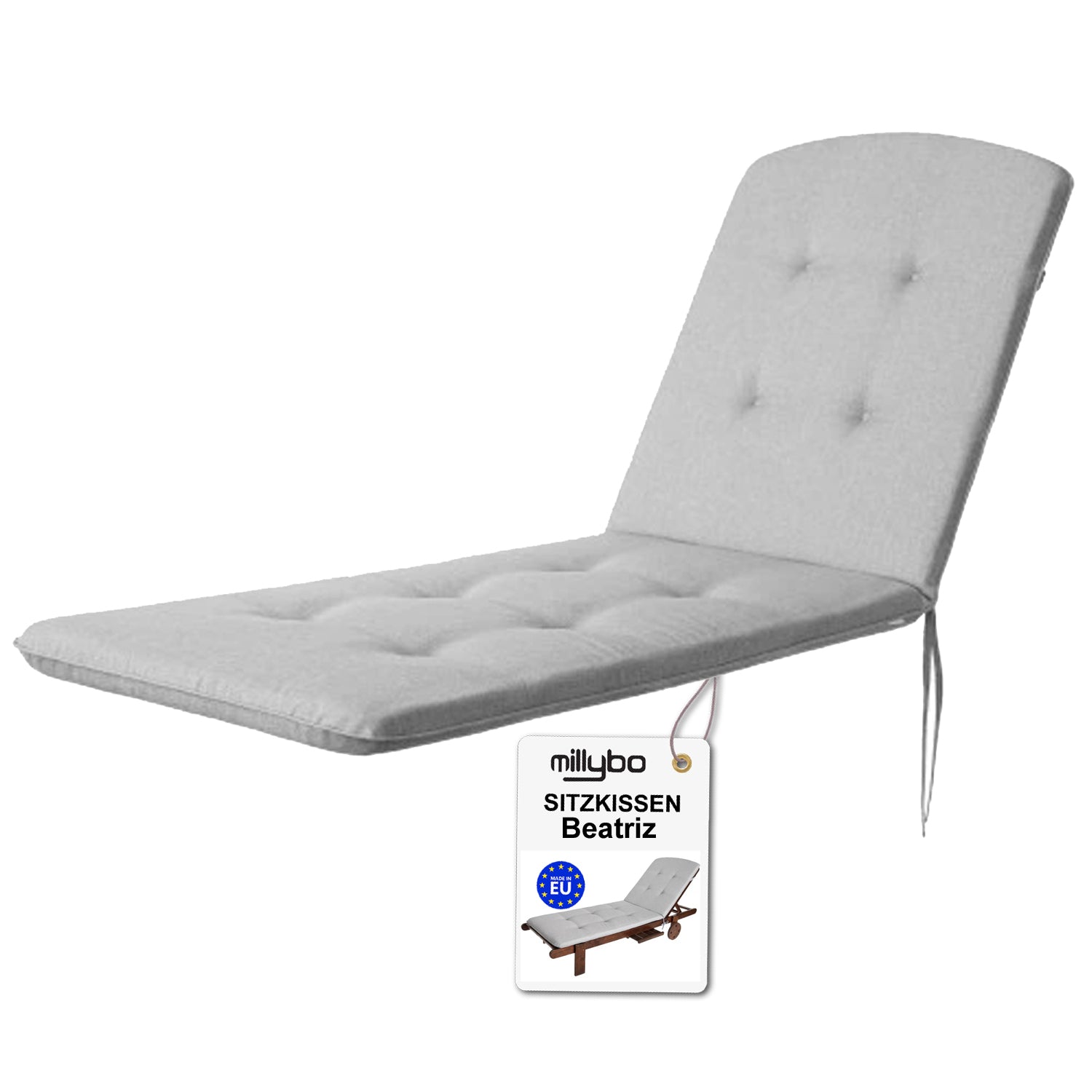 MILLYBO Kissen für Strand- & Gartenliegestühle  Liegestühle BEATRIZ - Hellgrau