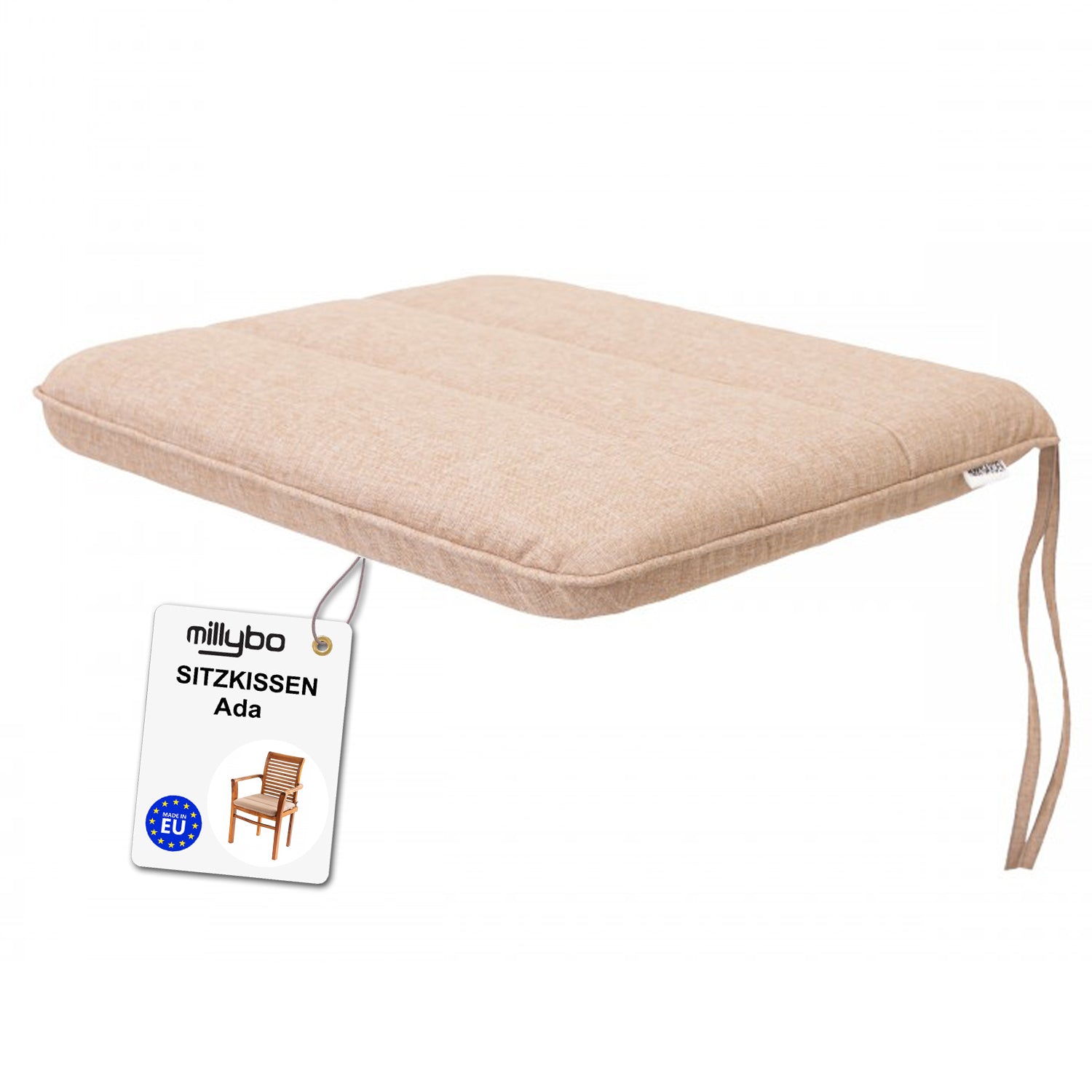MILLYBO Gartenstuhlauflage – Sitzkissen für Gartenstühle & Balkonmöbel ADA - Beige