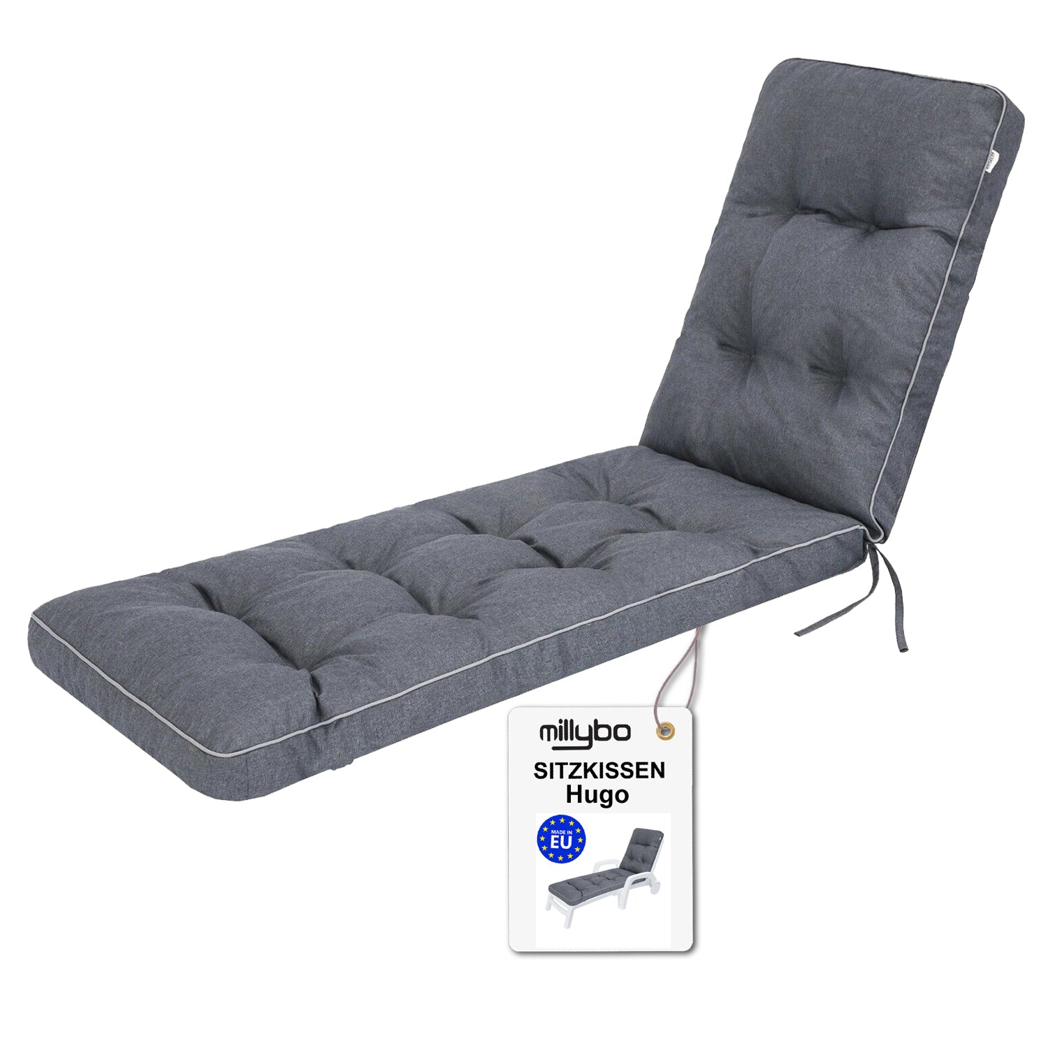 MILLYBO Kissen für Strand- & Gartenliegestühle  Liegestühle HUGO - Dunkelblau