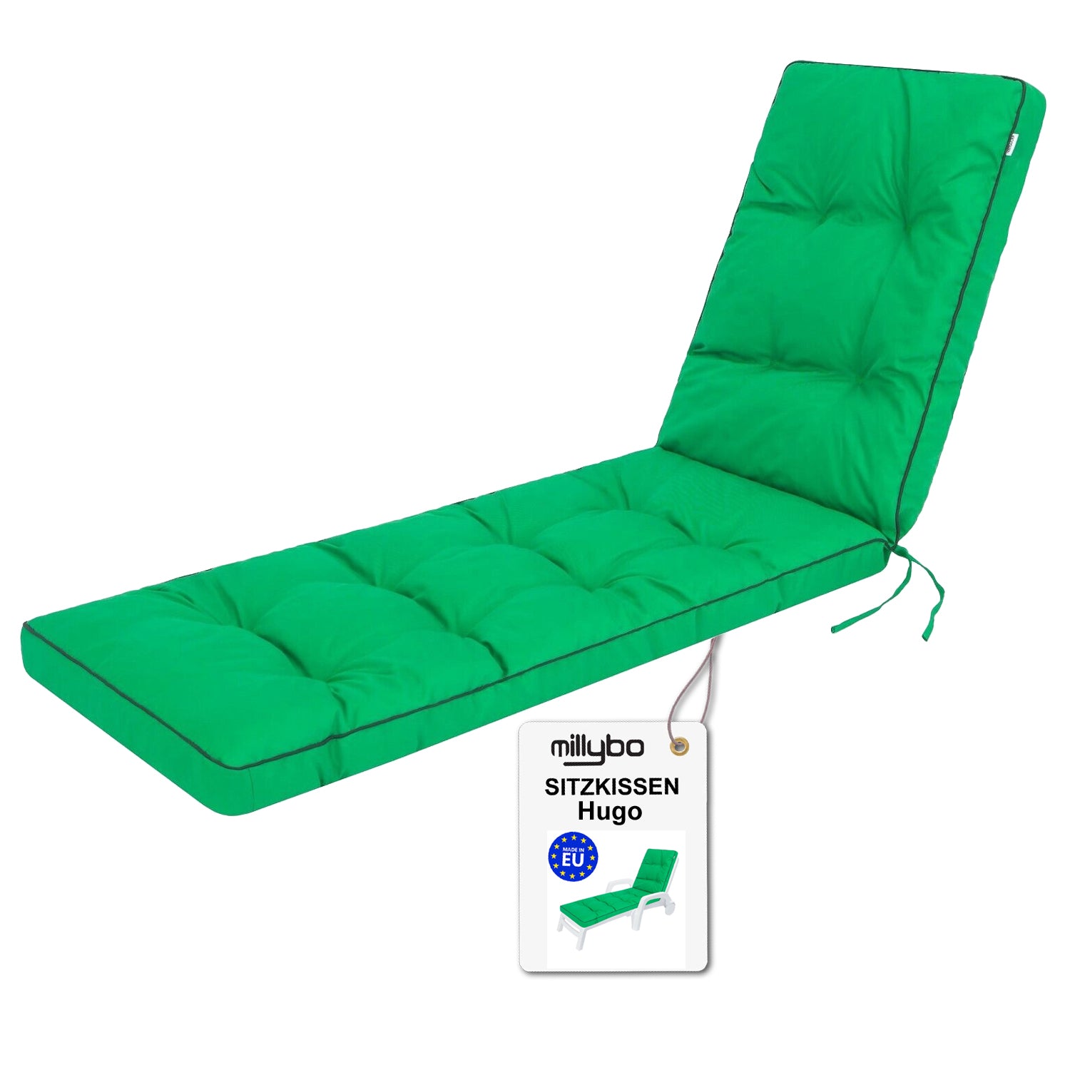 MILLYBO Kissen für Strand- & Gartenliegestühle  Liegestühle HUGO - Grün