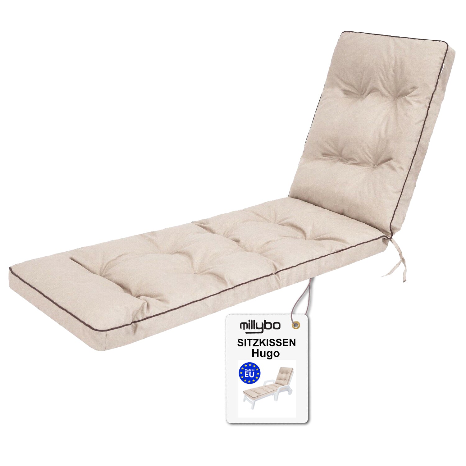 MILLYBO Kissen für Strand- & Gartenliegestühle  Liegestühle HUGO - Beige