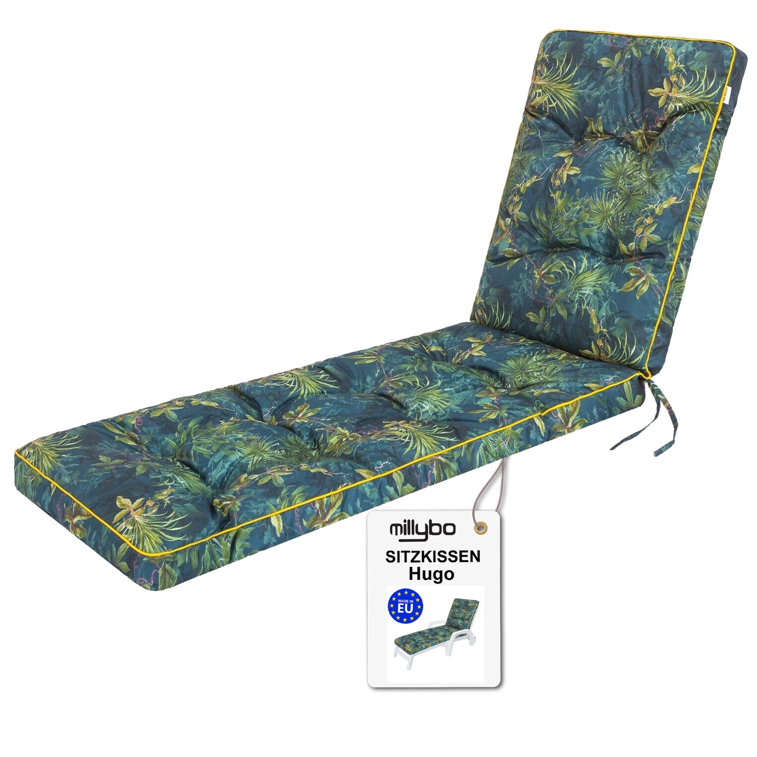 MILLYBO Kissen für Strand- & Gartenliegestühle  Liegestühle HUGO - Grüne Wiese