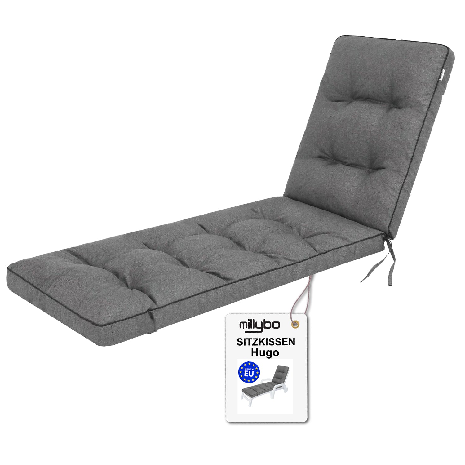 MILLYBO Kissen für Strand- & Gartenliegestühle  Liegestühle HUGO - Graphit