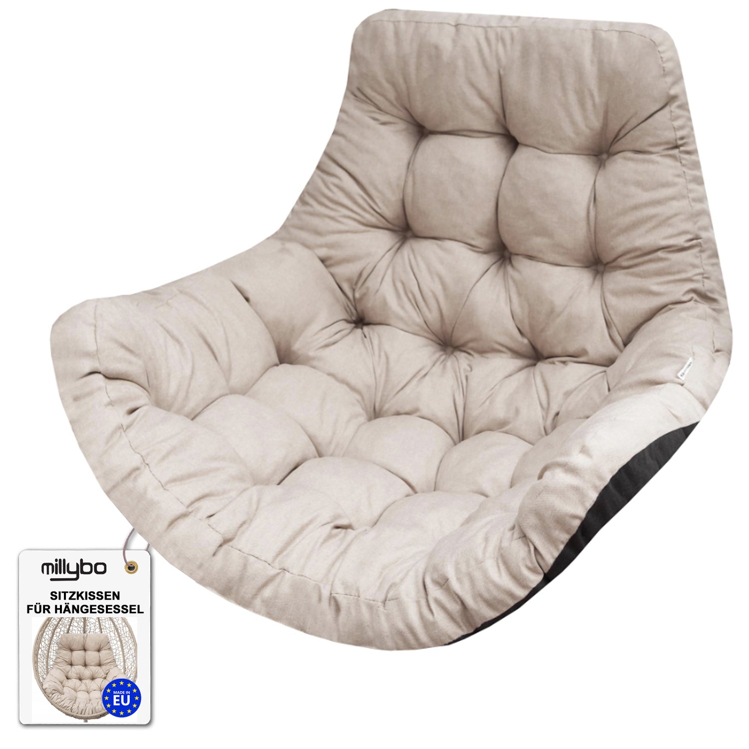 MILLYBO Sitzkissen für Hängesessel & Hängeschaukel  GEORGE Cocoon Kissen - Beige