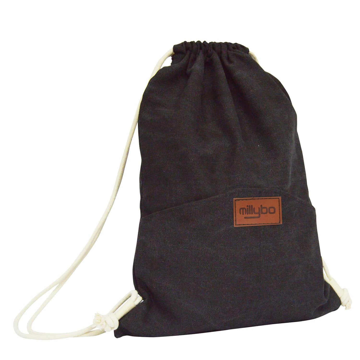 MILLYBO SACCO JEANS Turnbeutel Denim-Look – Beutelrucksack Schwarz