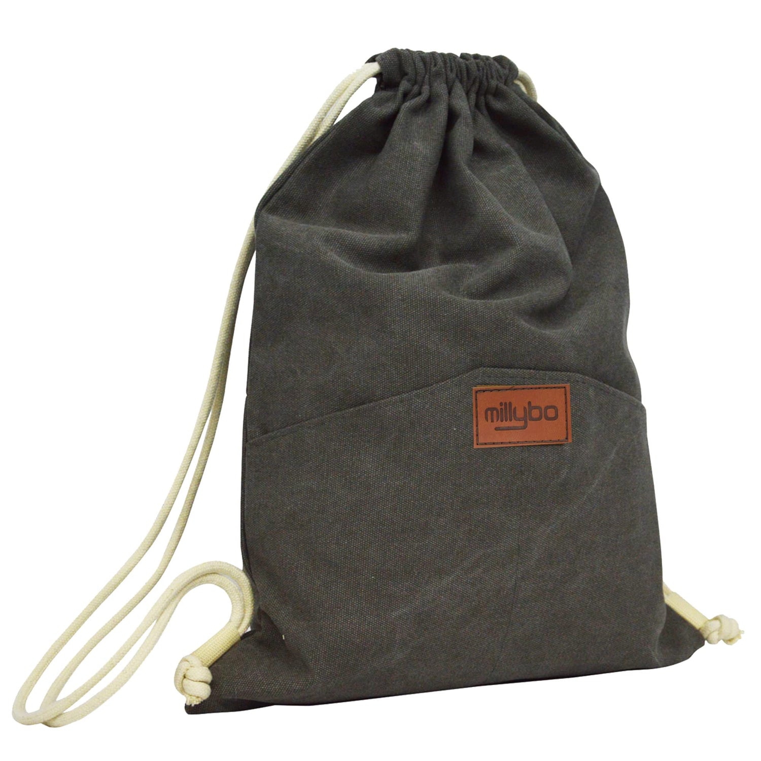 MILLYBO SACCO JEANS Turnbeutel Denim-Look – Beutelrucksack Grau