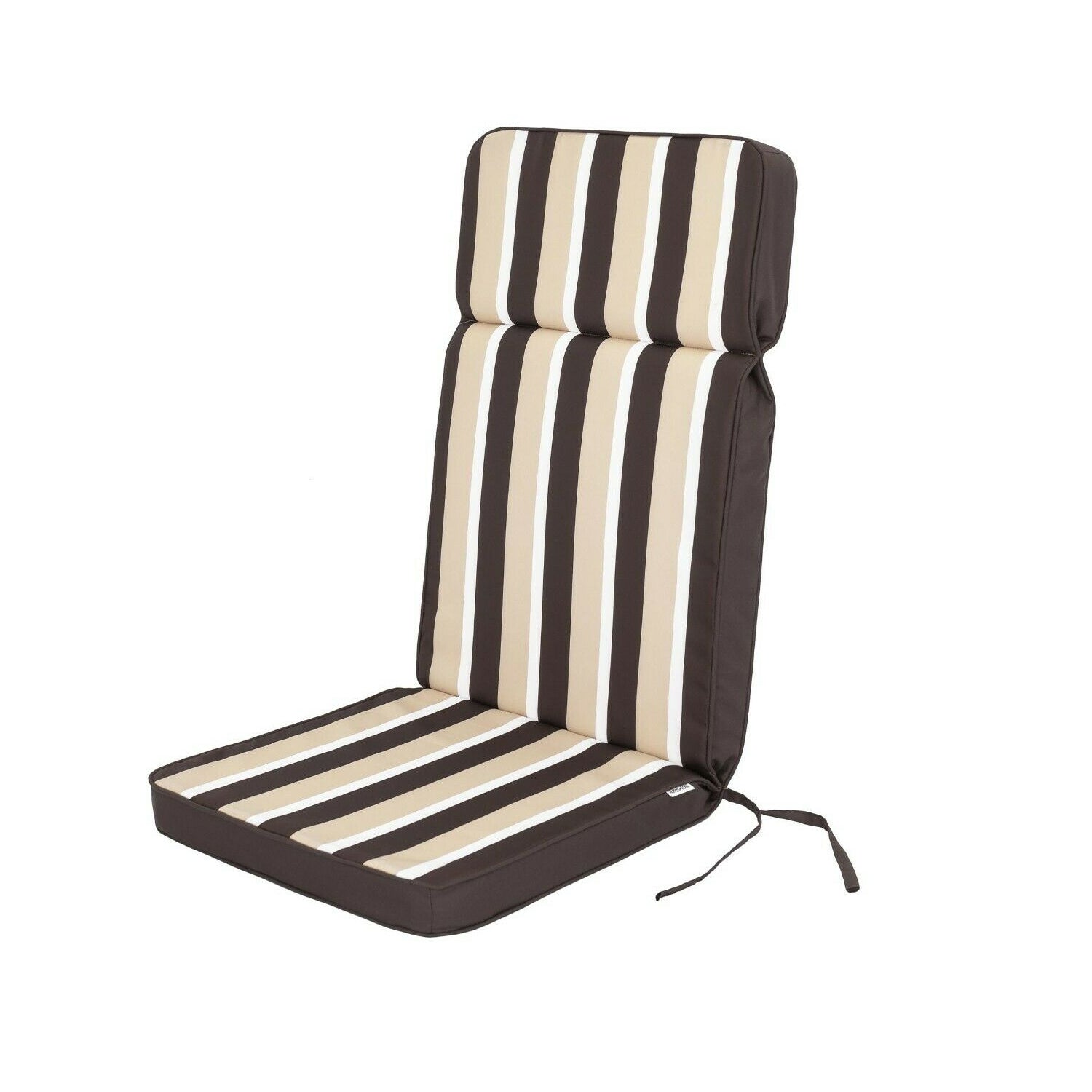 Gartenstuhlauflage Sitzkissen ELIZA - Braun mit Streifen