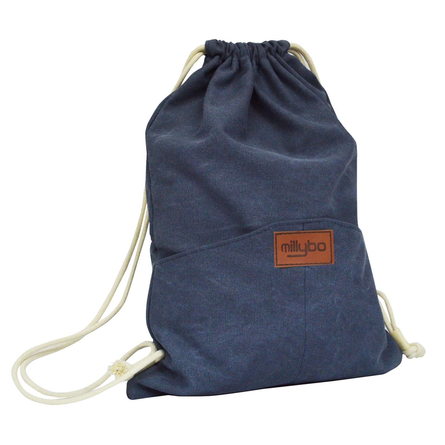 MILLYBO SACCO JEANS Turnbeutel Denim-Look – Beutelrucksack Navy