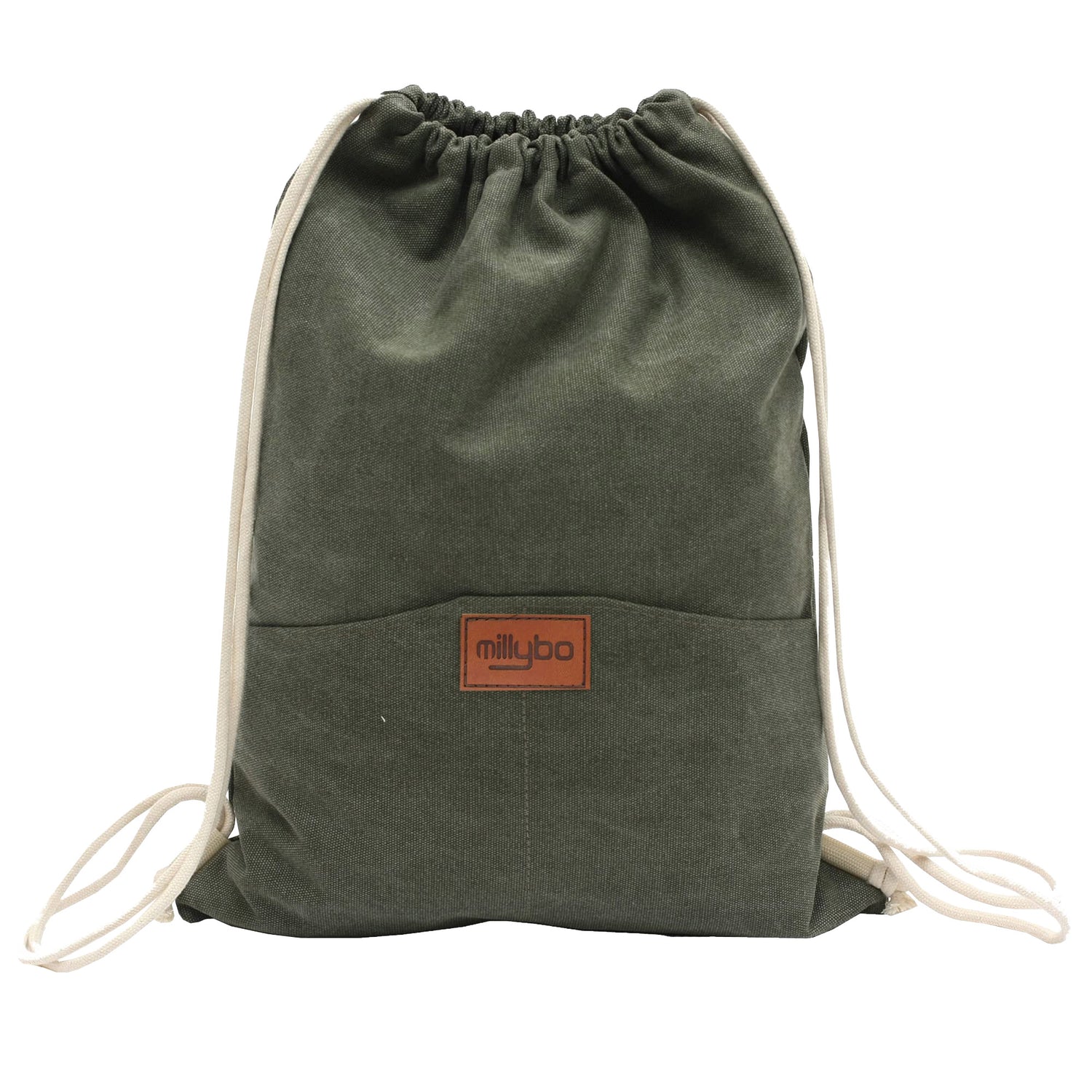MILLYBO SACCO JEANS Turnbeutel Denim-Look – Beutelrucksack Olive