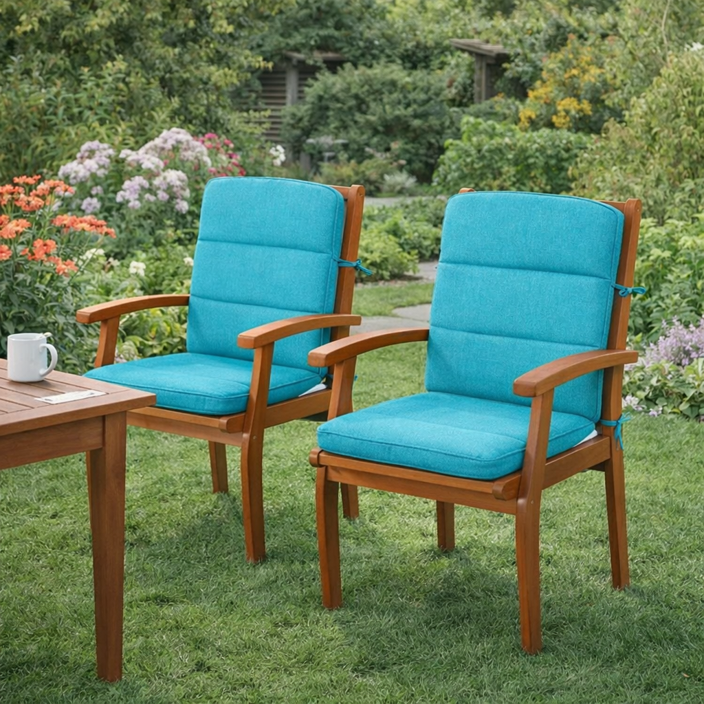 MILLYBO Gartenstuhlauflage – Sitzkissen für Gartenstühle & Balkonmöbel ALBA - Blau