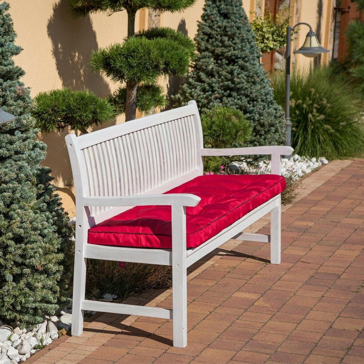 MILLYBO Bankkissen 50 cm ETNA – Gartenbank Auflage  Bankpolster für Gartenmöbel & Schaukel (120/150/180 cm) - Rot