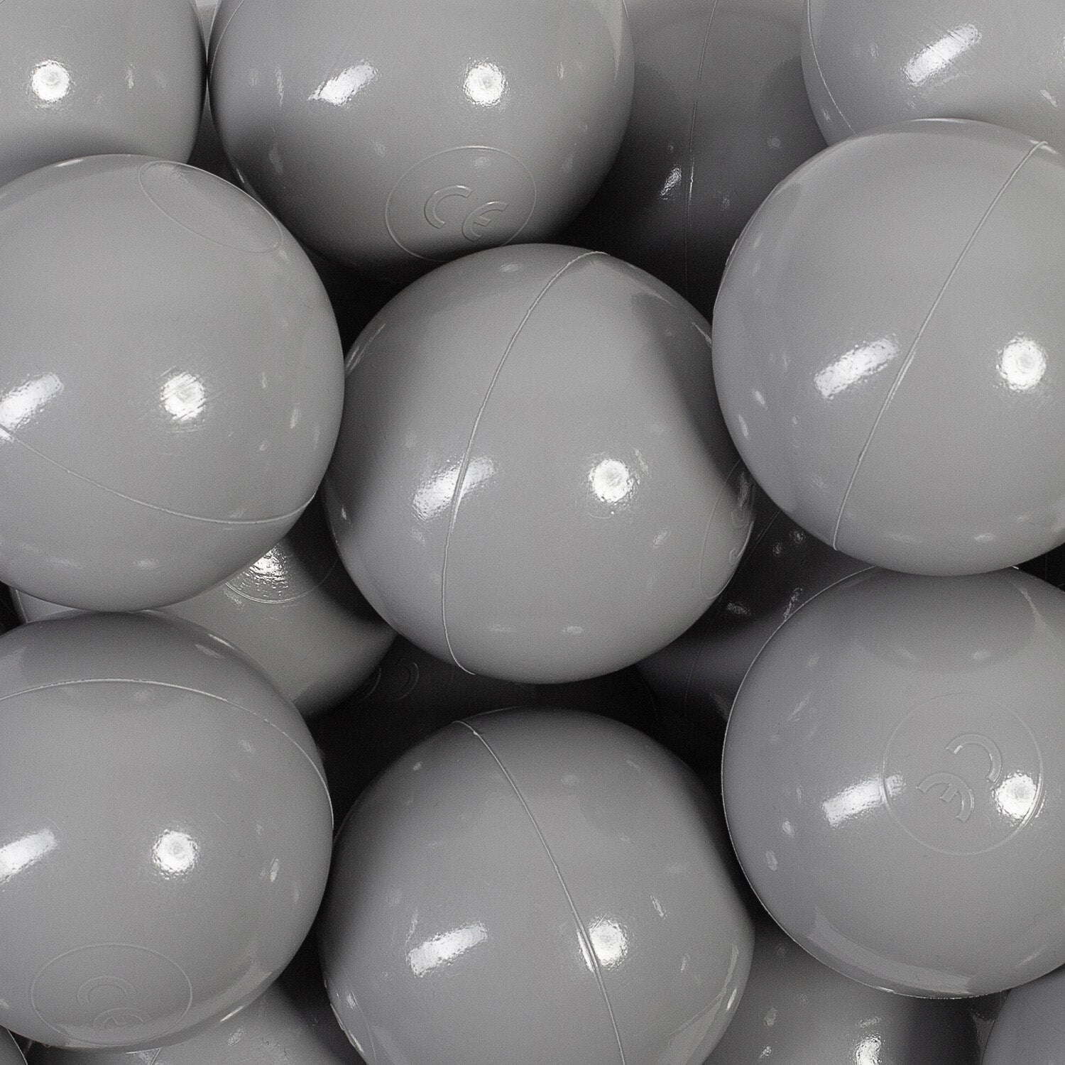 MILLYBO Plastikbälle 7 cm – Perfekt für Bällebad & Spielzelt - Grau