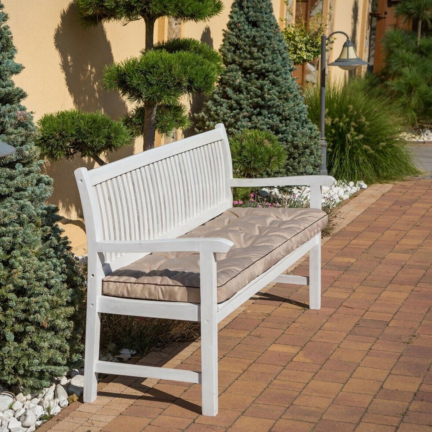MILLYBO Bankkissen 50 cm ETNA – Gartenbank Auflage Bankpolster für Gartenmöbel & Schaukel (120/150/180 cm) - Beige