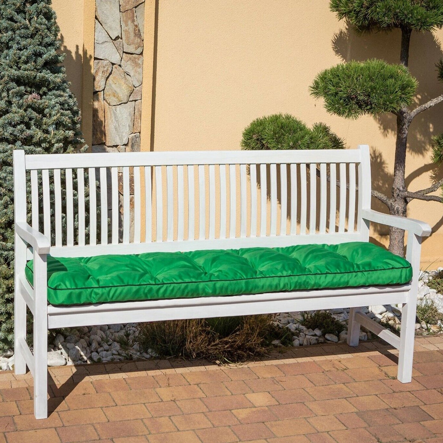 MILLYBO Bankkissen 50 cm ETNA – Gartenbank Auflage  Bankpolster für Gartenmöbel & Schaukel (120/150/180 cm) - Grün