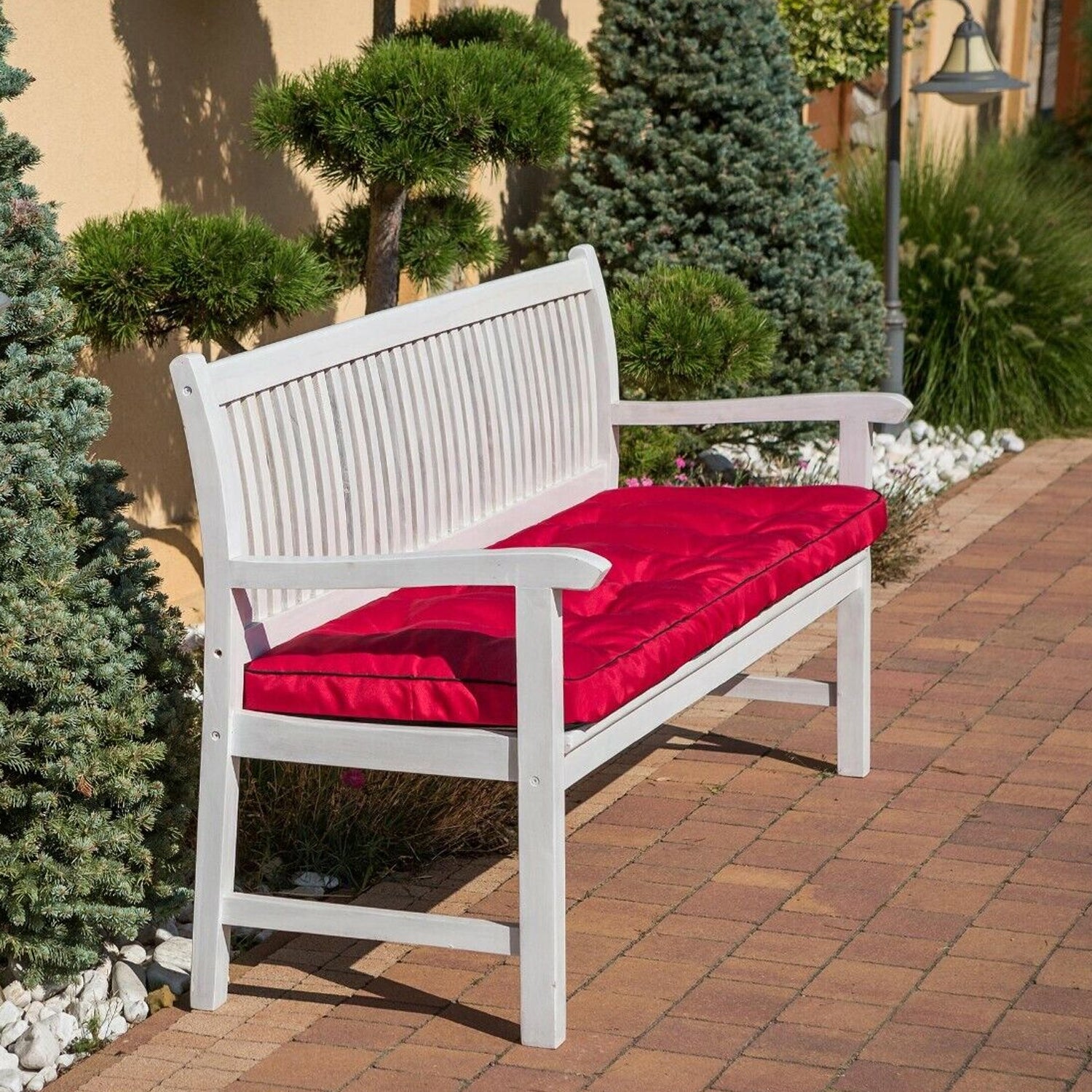MILLYBO Bankkissen 40 cm ETNA – Gartenbank Auflage Bankpolster für Gartenmöbel & Schaukel (120/150/180 cm) - Rot