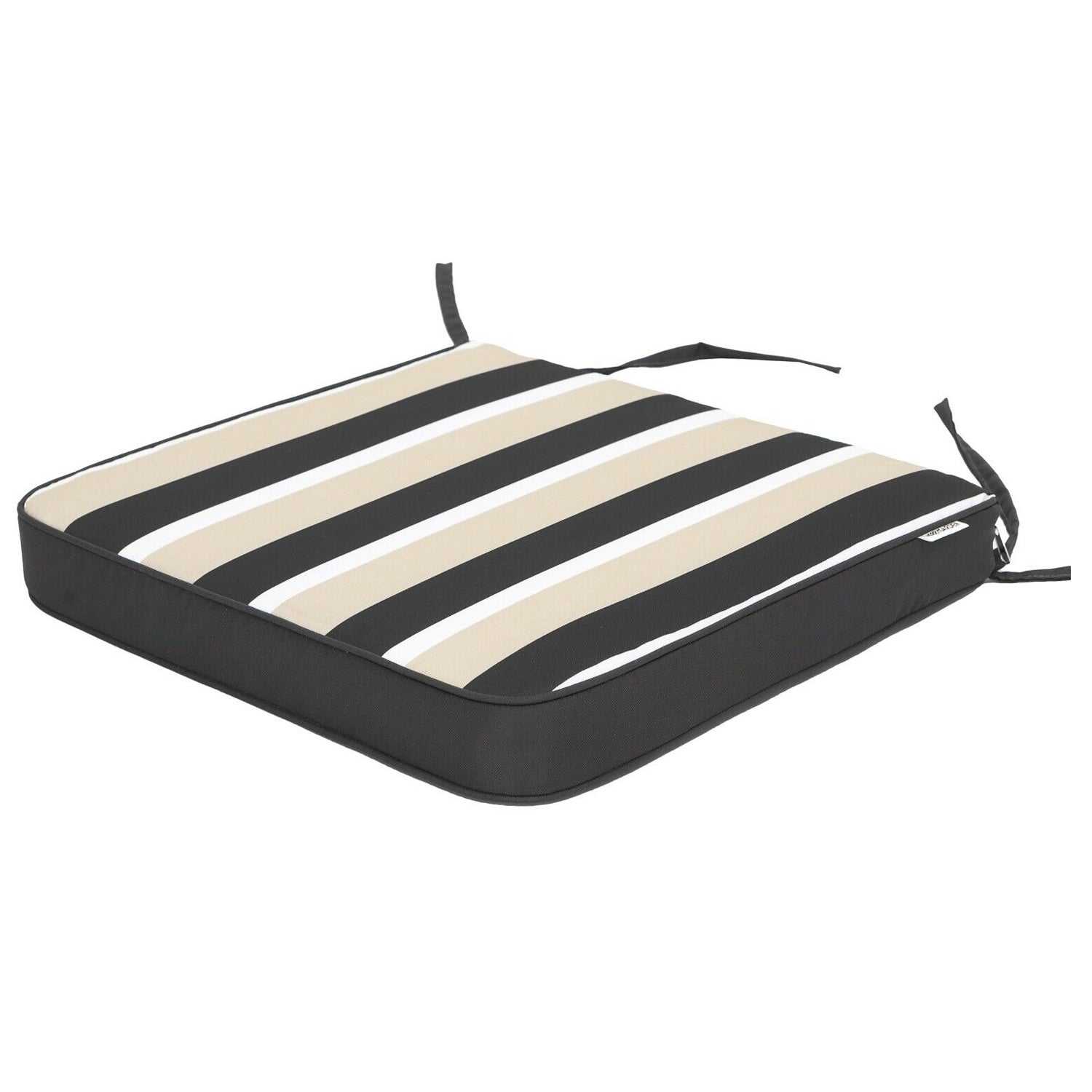 MILLYBO Gartenstuhlauflage – Sitzkissen für Gartenstühle & Balkonmöbel MASZA- Graphit mit Streifen