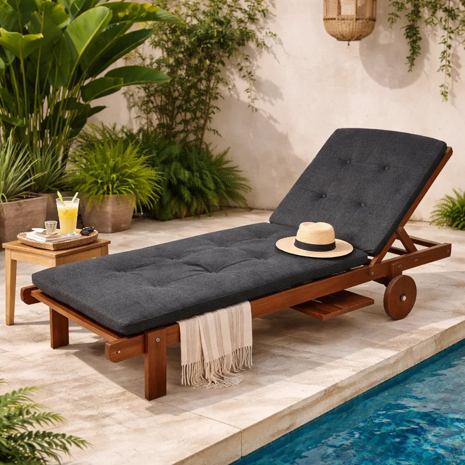 MILLYBO Kissen für Strand- & Gartenliegestühle  Liegestühle BEATRIZ - Schwarz