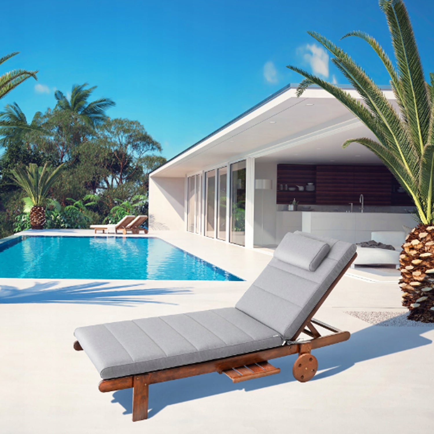 MILLYBO Kissen für Strand- & Gartenliegestühle  Liegestühle ALICANTE - Hellgrau