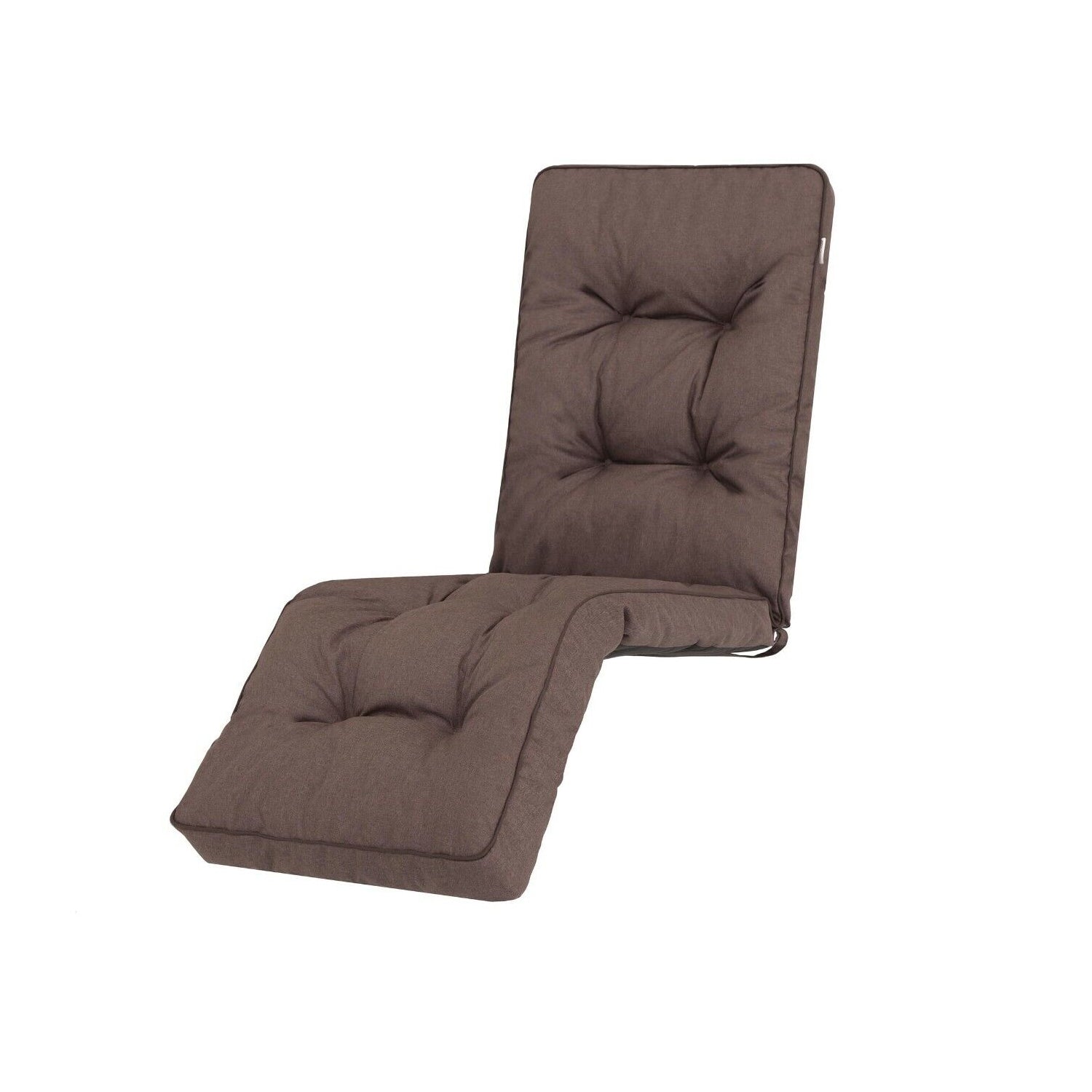 MILLYBO Gartenstuhlauflage Sitzkissen für Liegestühle mit Fußstütze ILONA - Braun