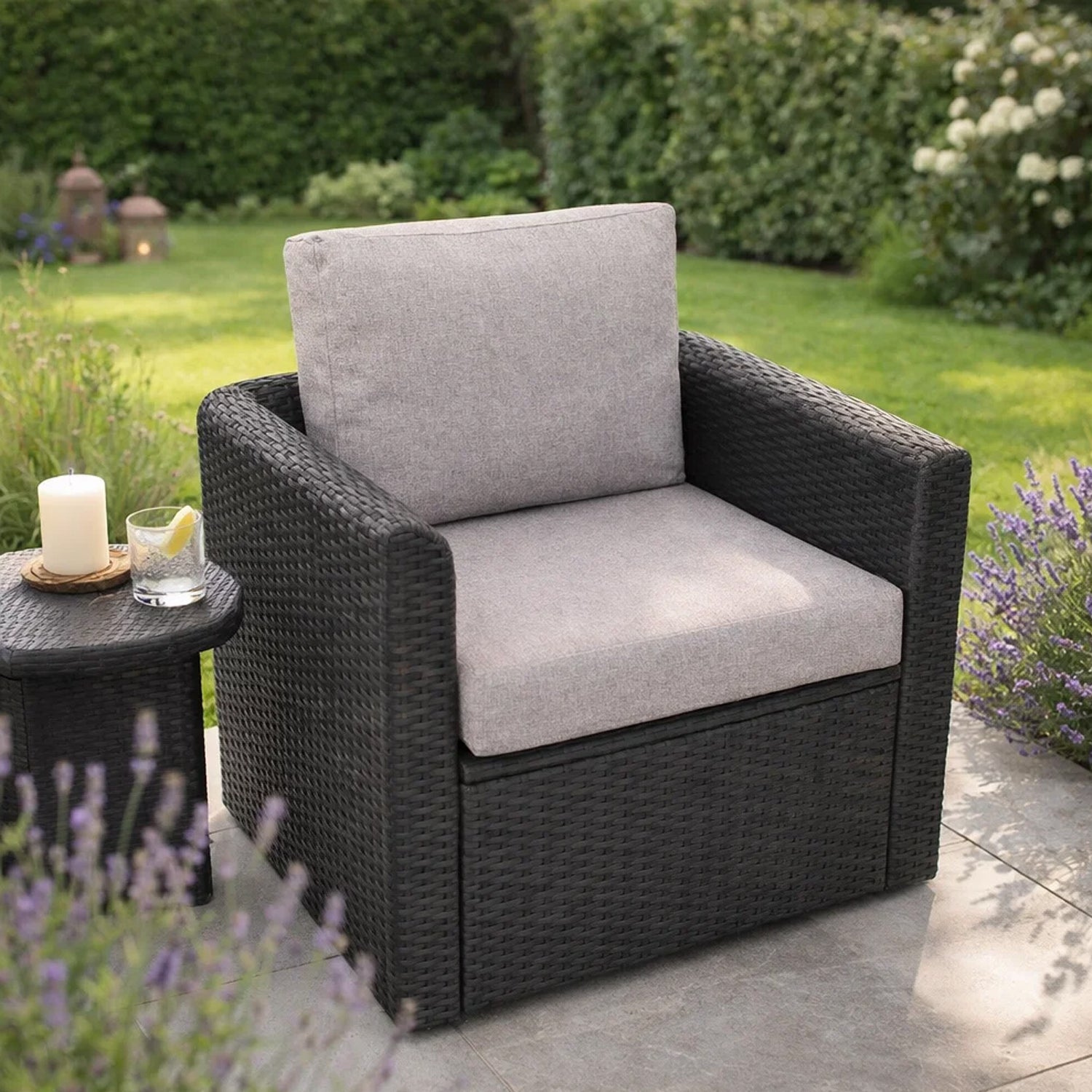MILLYBO Gartenkissen für Rattanmöbel MIA TECH Bequeme Sitz- & Rückenauflage: Cappuccino