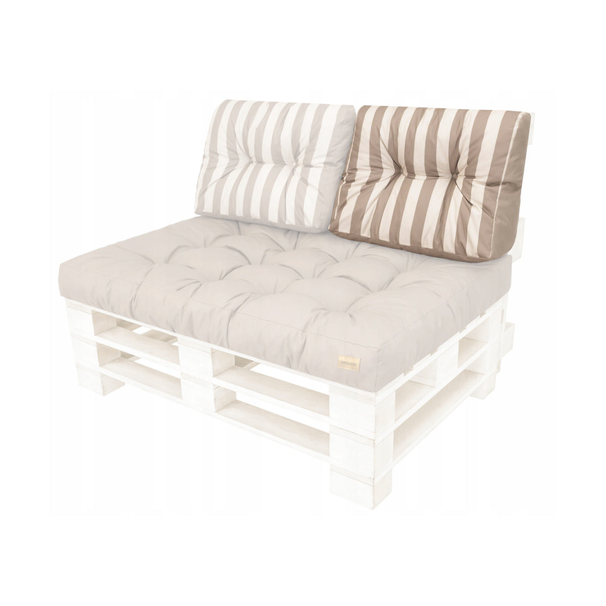 MILLYBO Palettenkissen Rückenlehne 60x40 cm LEO – Outdoor Gartenkissen - Beige/Streifen