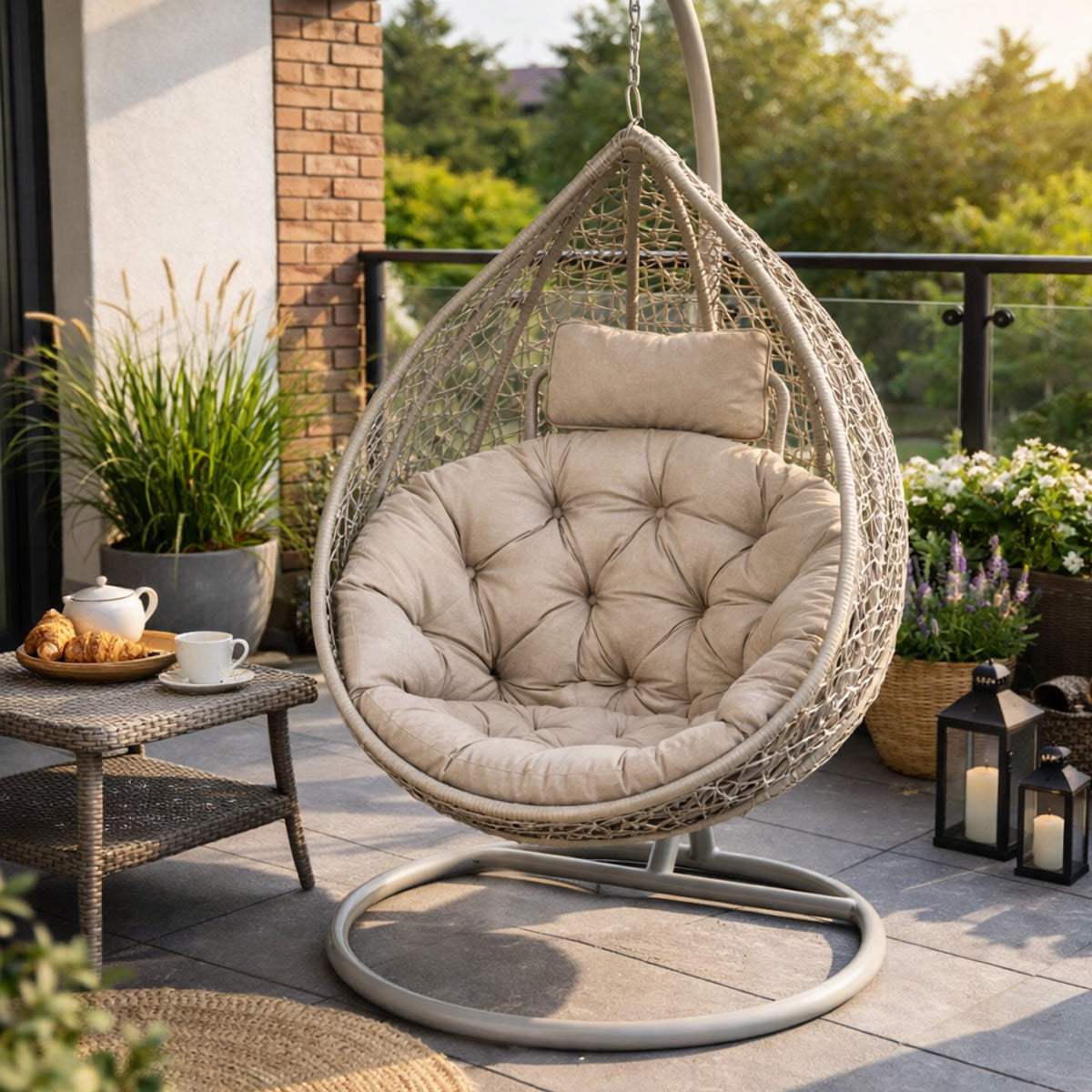 MILLYBO Sitzkissen für Hängesessel & Hängeschaukel  LUNA Cocoon Kissen - Beige