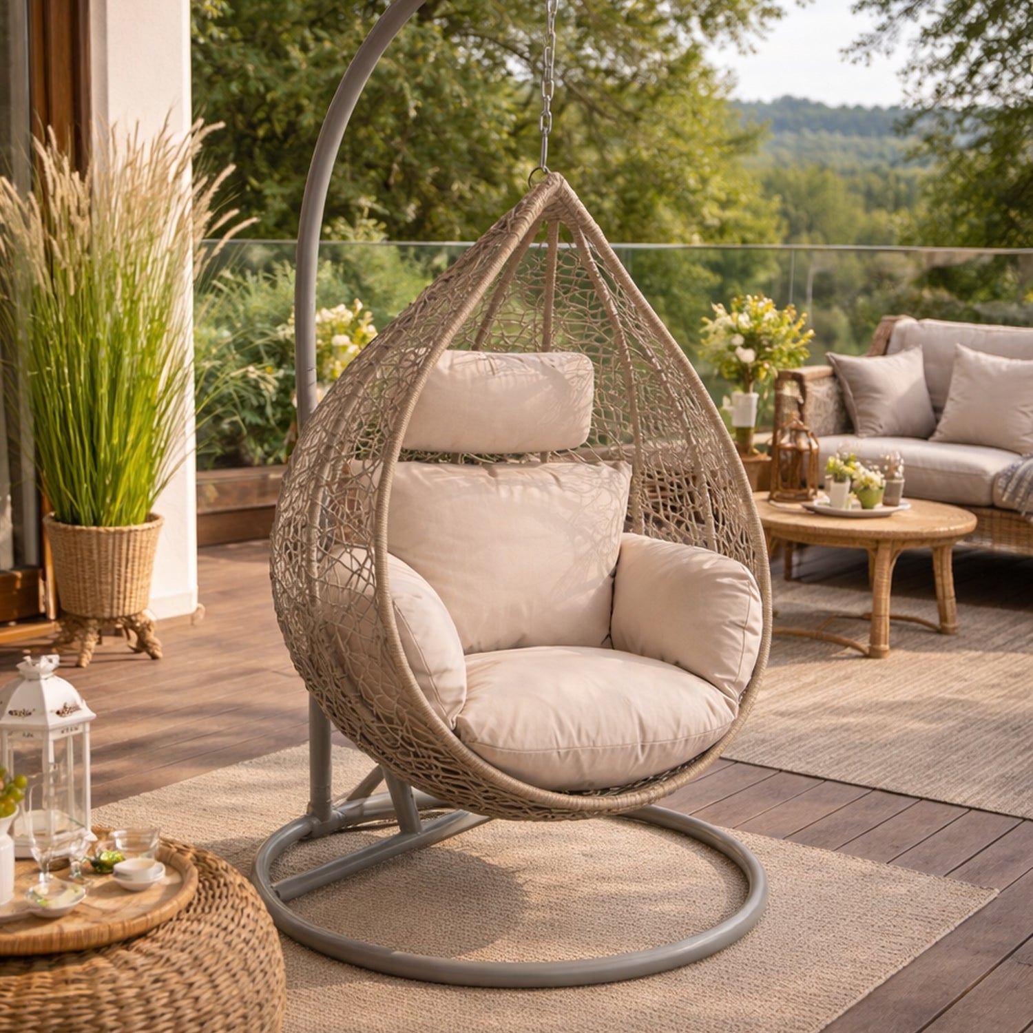 MILLYBO Sitzkissen für Hängesessel & Hängeschaukel  BARRY Cocoon Kissen - Beige