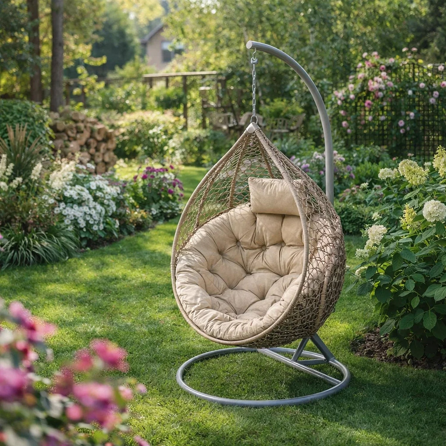 MILLYBO Sitzkissen für Hängesessel & Hängeschaukel  MOON Cocoon Kissen - Beige