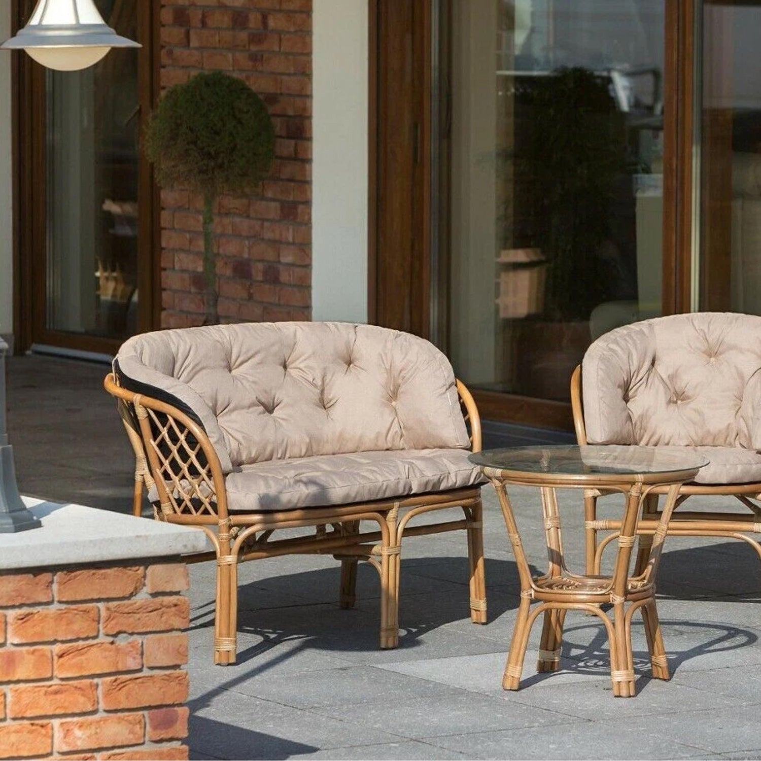 Gartenkissen für Rattanmöbel große AMANDA – 100 x 50  cm, 150 x 38 cm - Beige